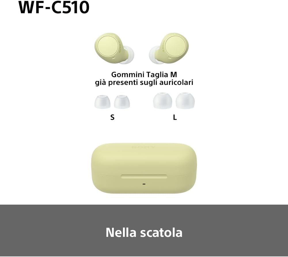 Sony WFC510 - Cuffie True Wireless Bluetooth, Giallo - immagine 14