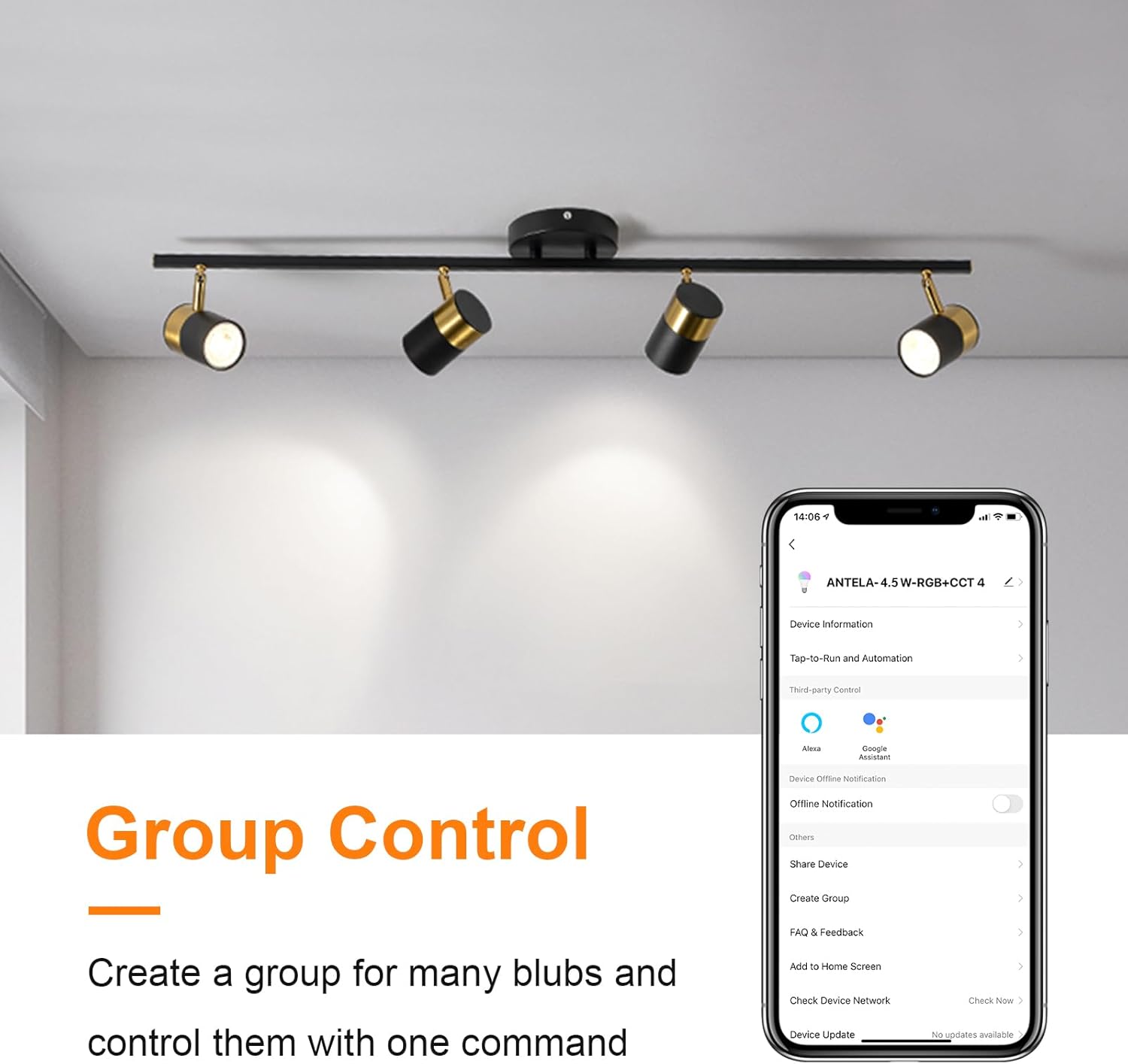 Antela Lampadina Alexa GU10 4,5W Multicolore, 8PCS - immagine 6