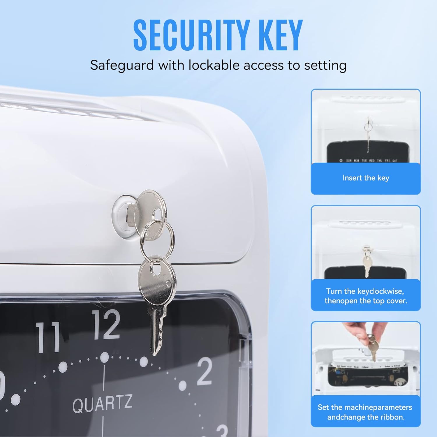 Timbracartellini Automatico con Orologio e 50 Schede - immagine 6