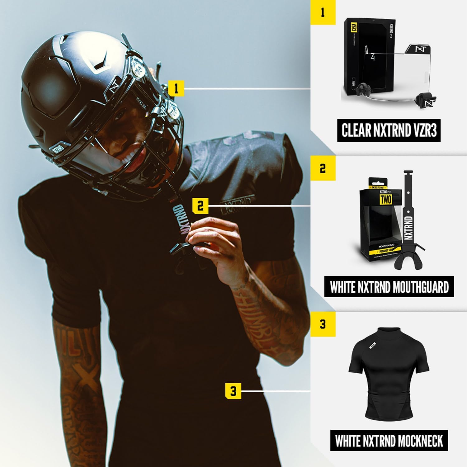 Nxtrnd - 2 Paradenti da Calcio per Ragazzi, Nero - immagine 5