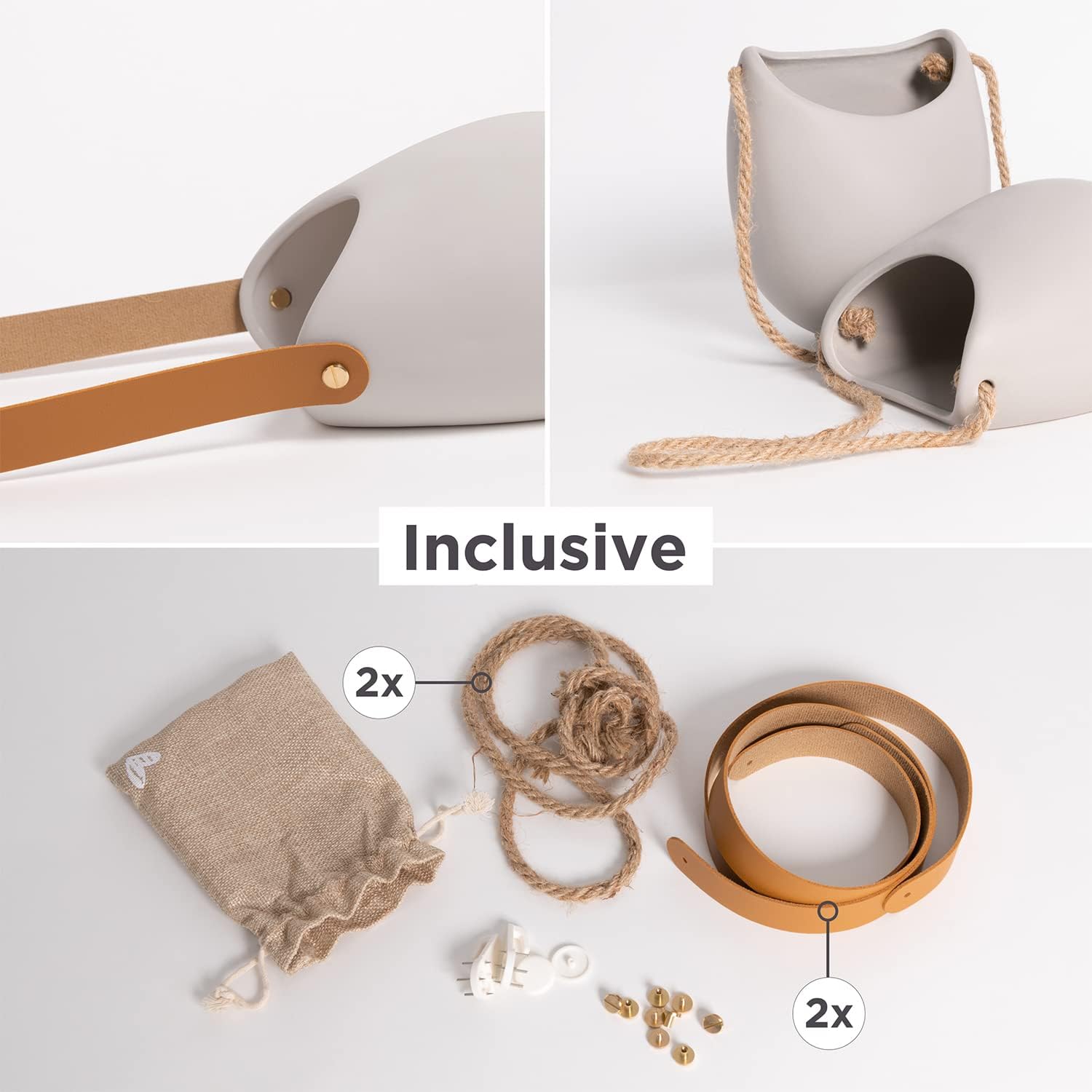 Kazai. Vasi da Parete -Ellie- | 2 Pezzi Grigio Chiaro - immagine 2