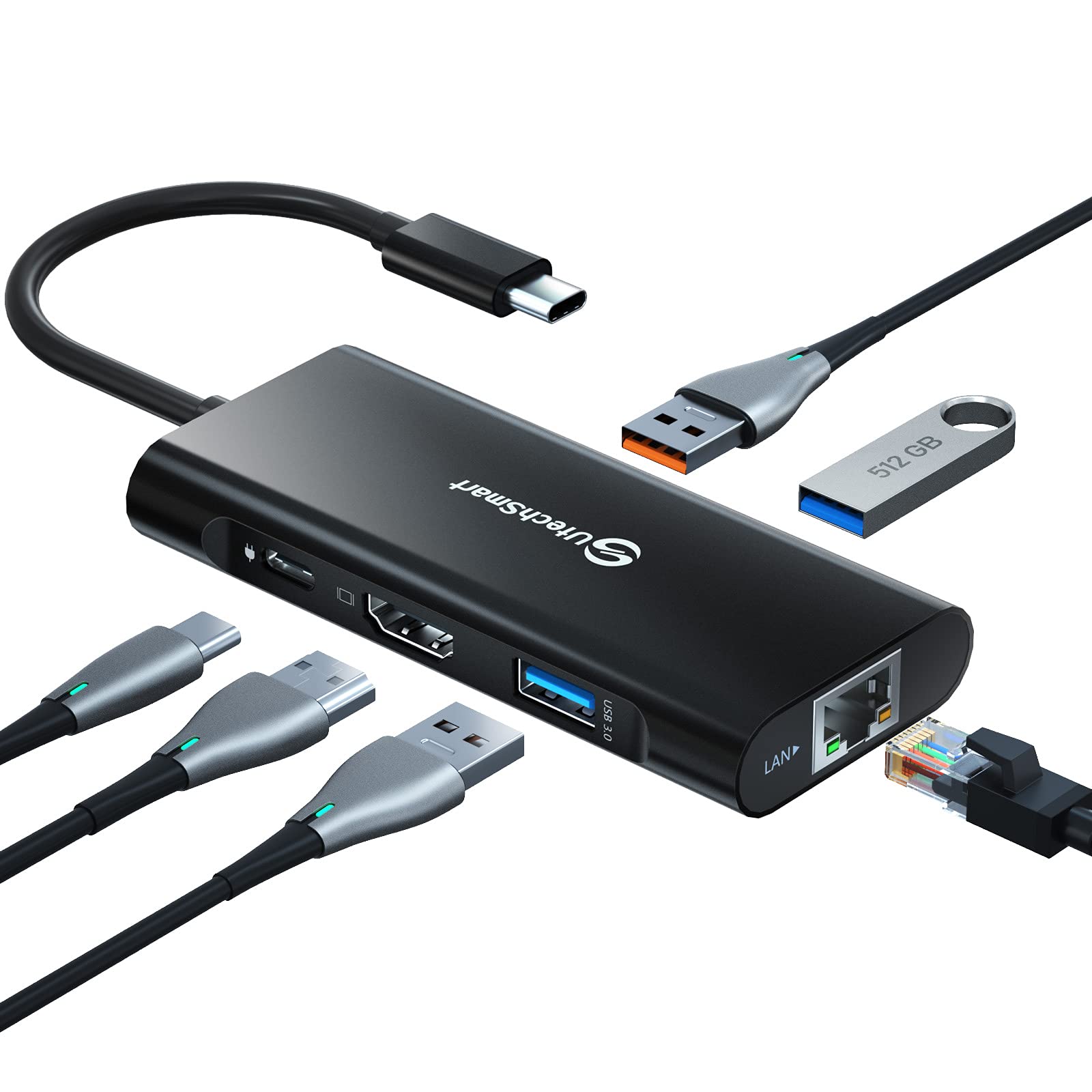 Utechsmart Hub USB-C 6 in 1 con HDMI e Ethernet 1000M