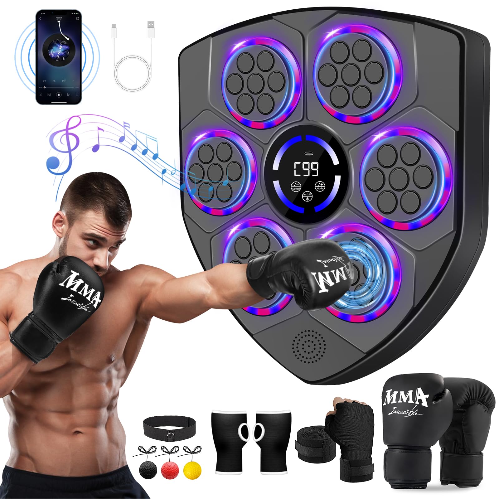 JUOIFIP Music Boxing Machine Bluetooth Intelligente