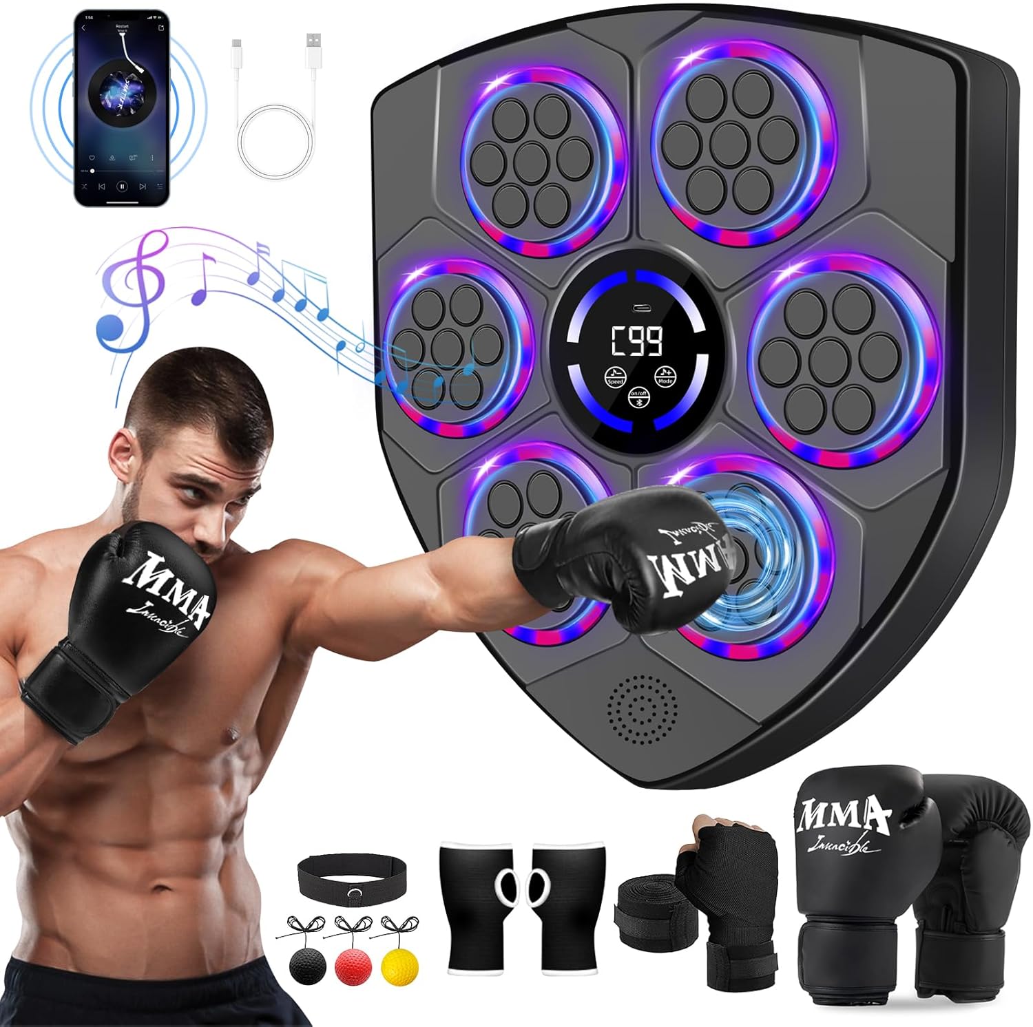 JUOIFIP Music Boxing Machine Bluetooth Intelligente - immagine 1