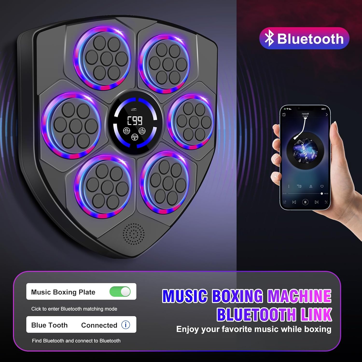 JUOIFIP Music Boxing Machine Bluetooth Intelligente - immagine 2