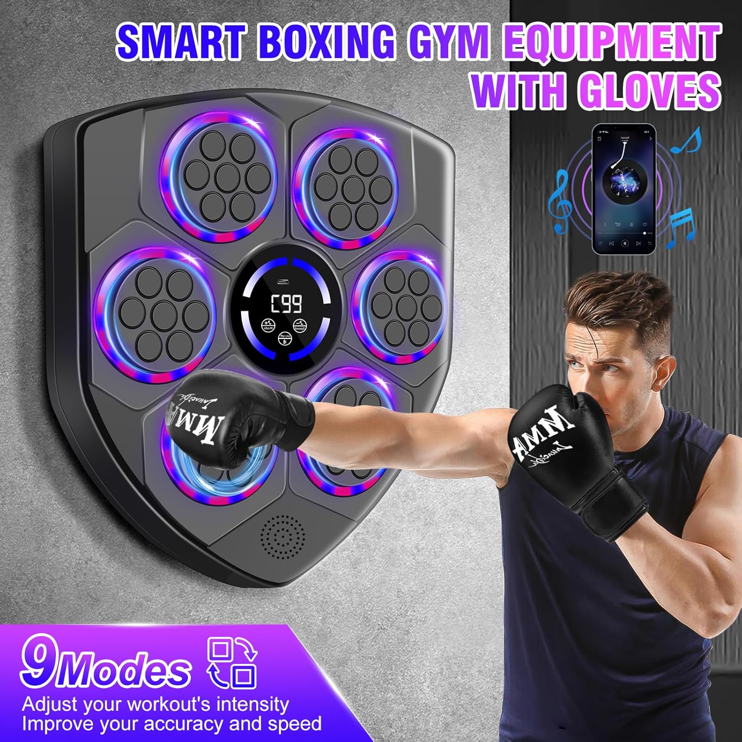 JUOIFIP Music Boxing Machine Bluetooth Intelligente - immagine 4