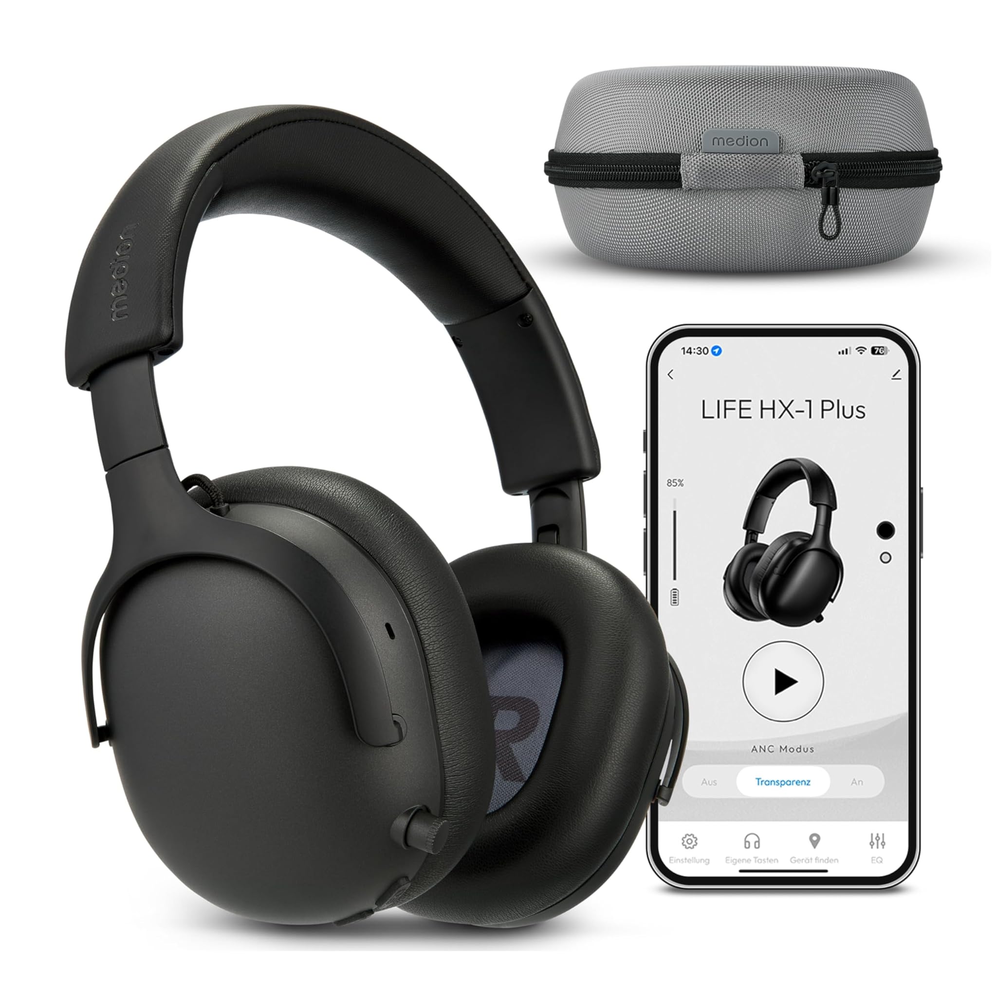 Medion Cuffie Over Ear HX-1 Plus Wireless, Nero