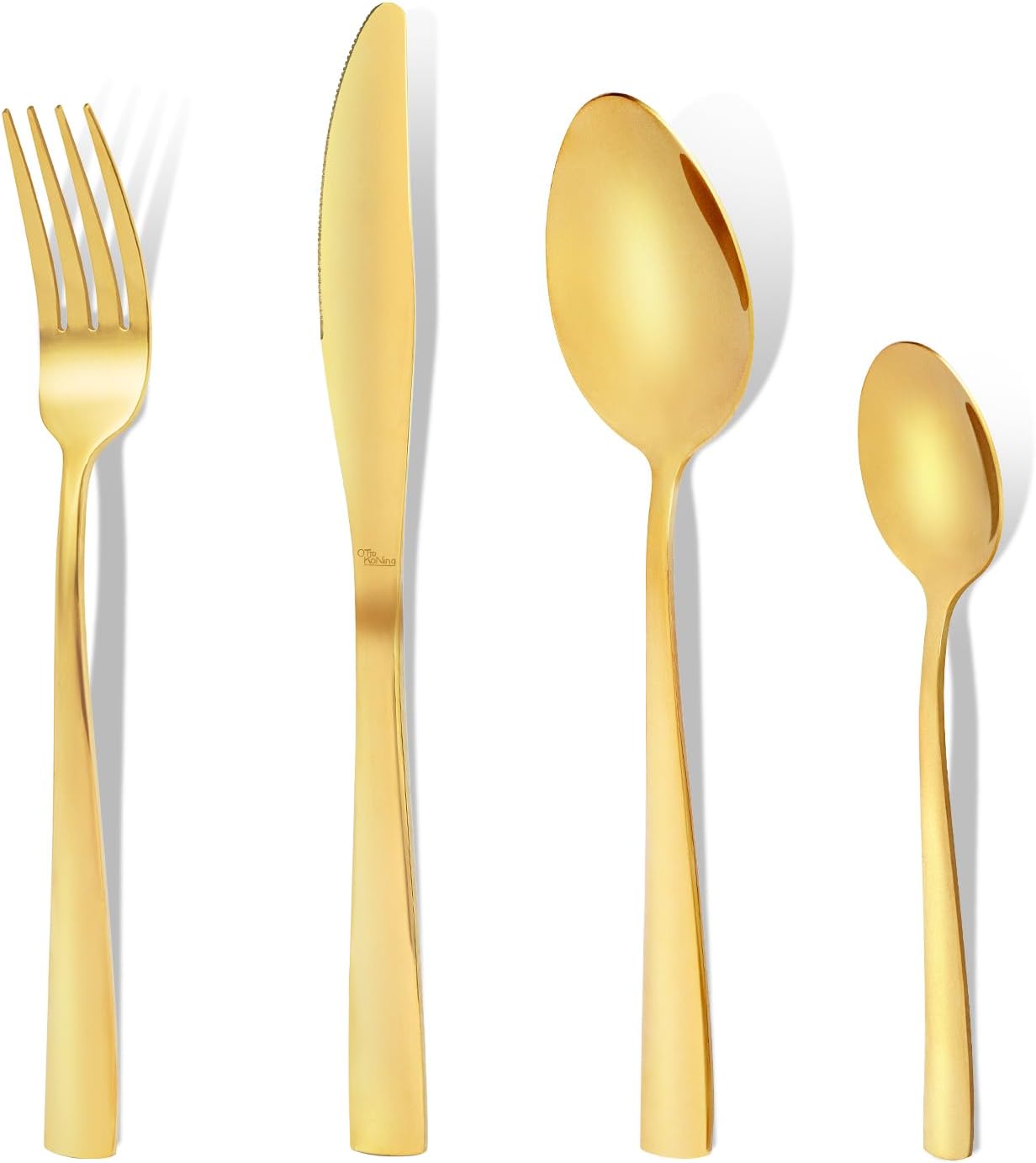 Otto Koning Set Posate Acciaio Inox Dorate 32 Pezzi - immagine 1