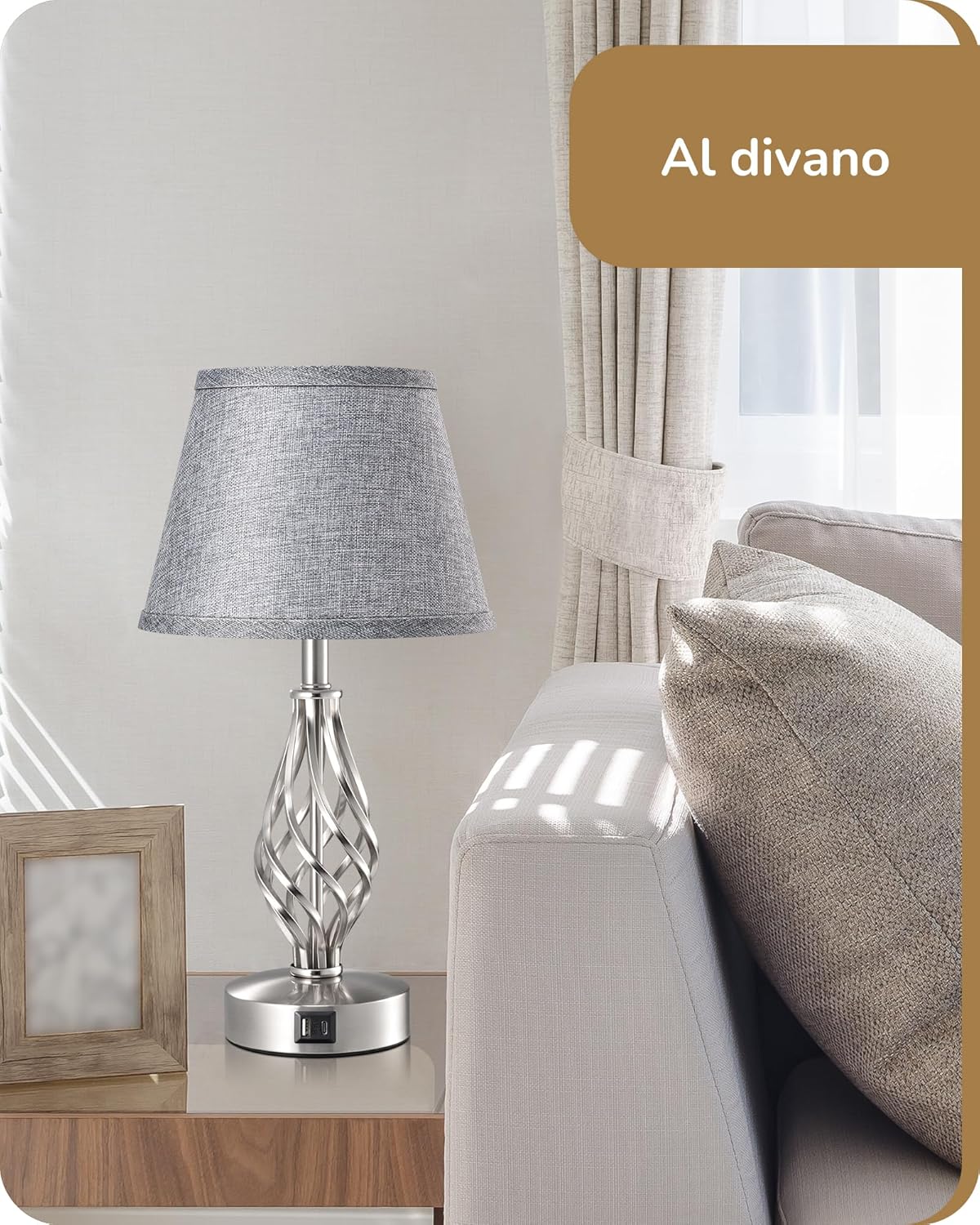 EDISHINE Lampade Comodino Touch Set 2 USB-A + USB-C - immagine 7