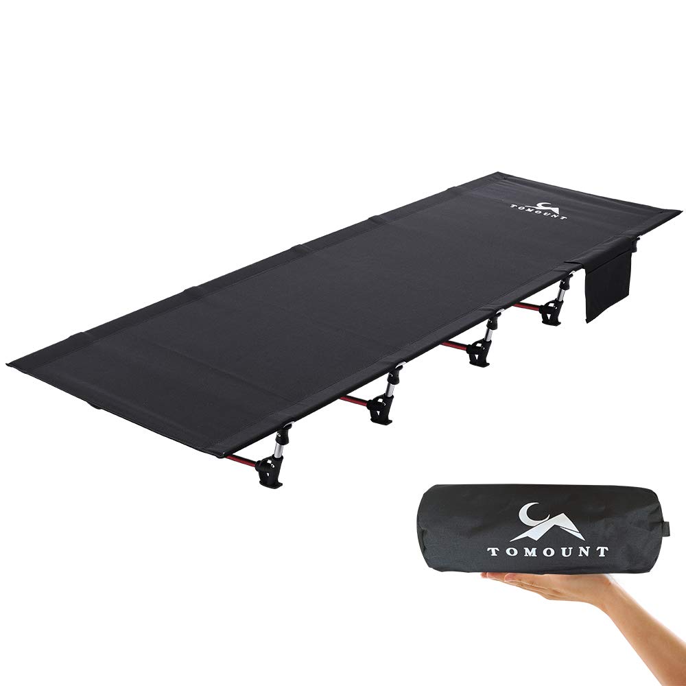 Tomount Lettino Campeggio Pieghevole Alluminio, Nero