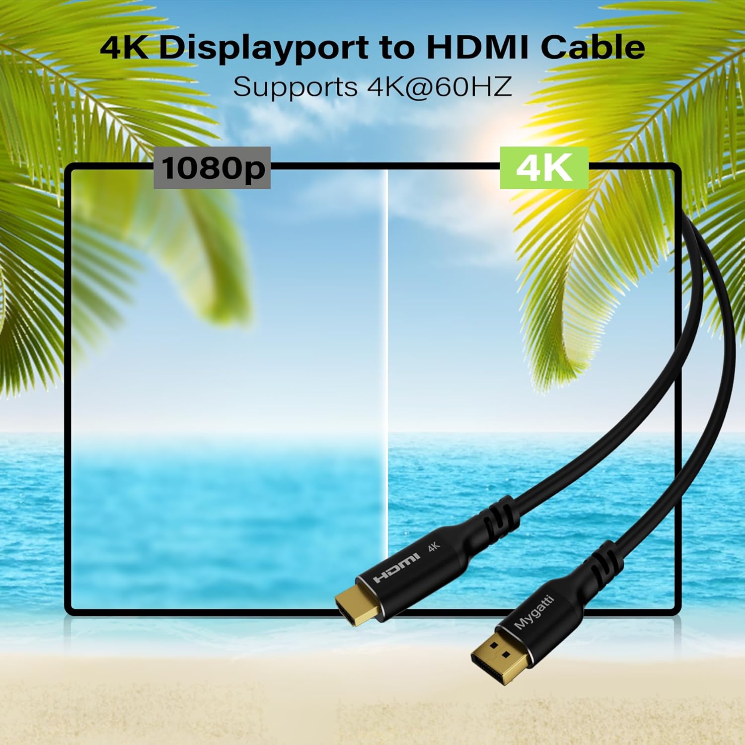 Mygatti Cavo DisplayPort a HDMI 10 Metri (4K UHD) - immagine 3