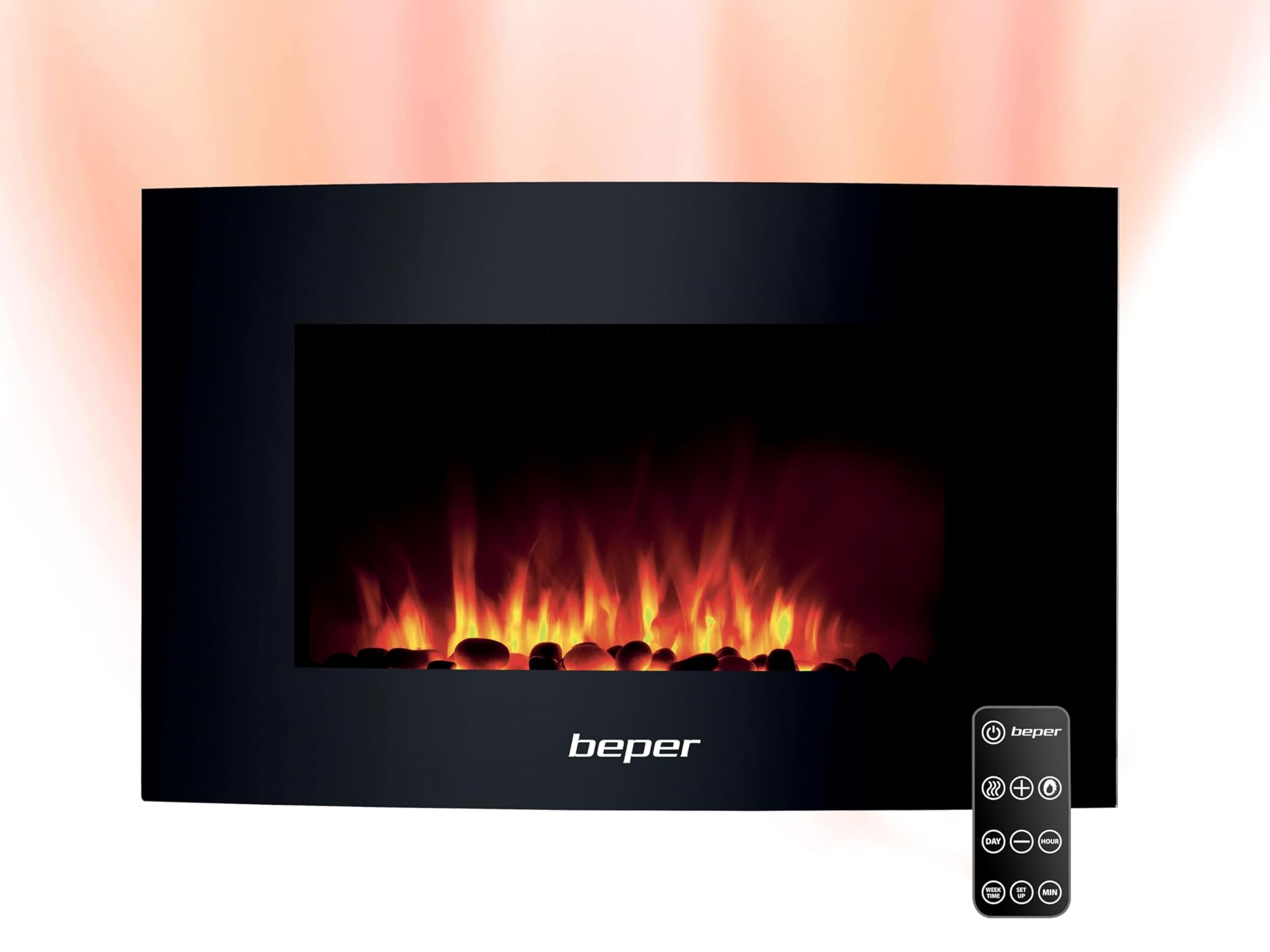 Beper RI.503 - Caminetto Elettrico da Parete con Telecomando