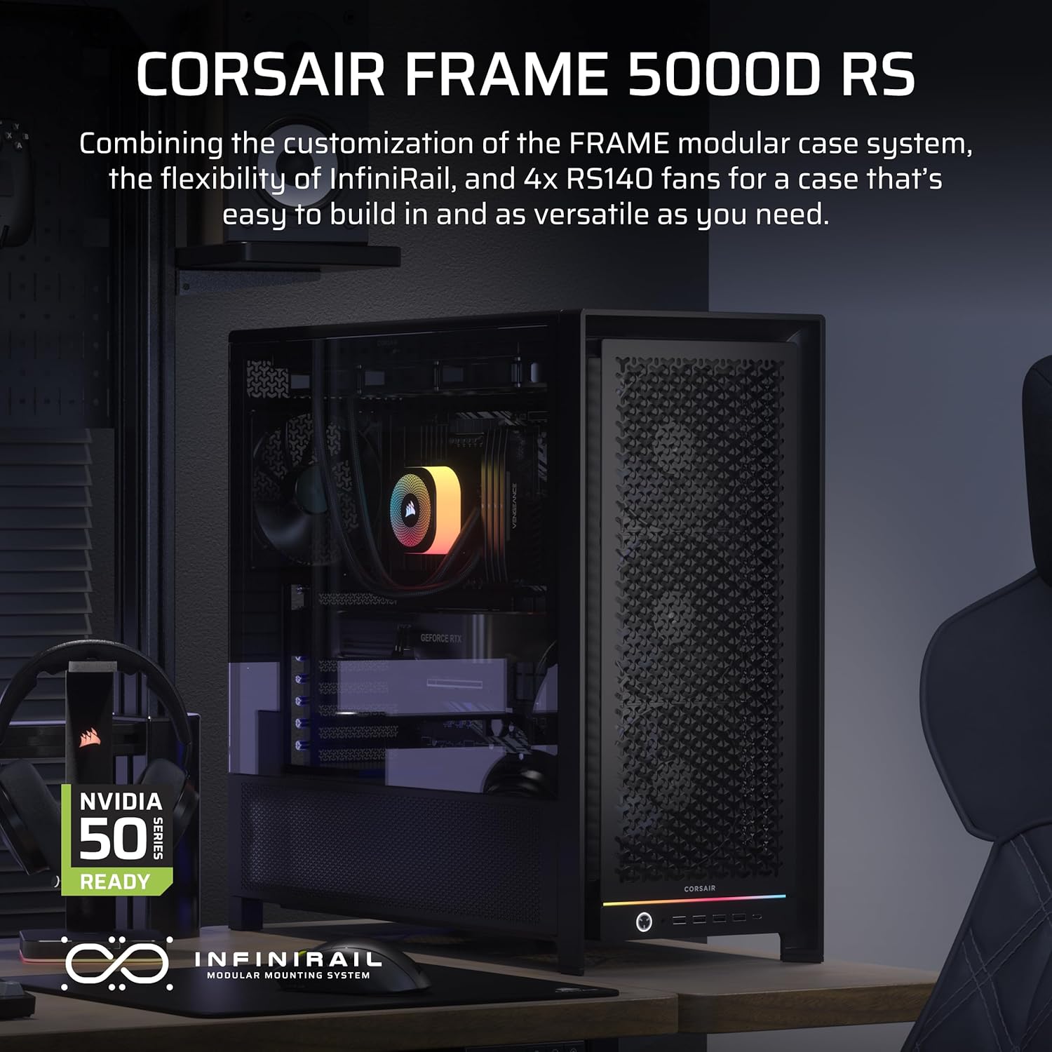 Corsair FRAME 5000D RS - Mid-Tower PC Case, Nero - immagine 2