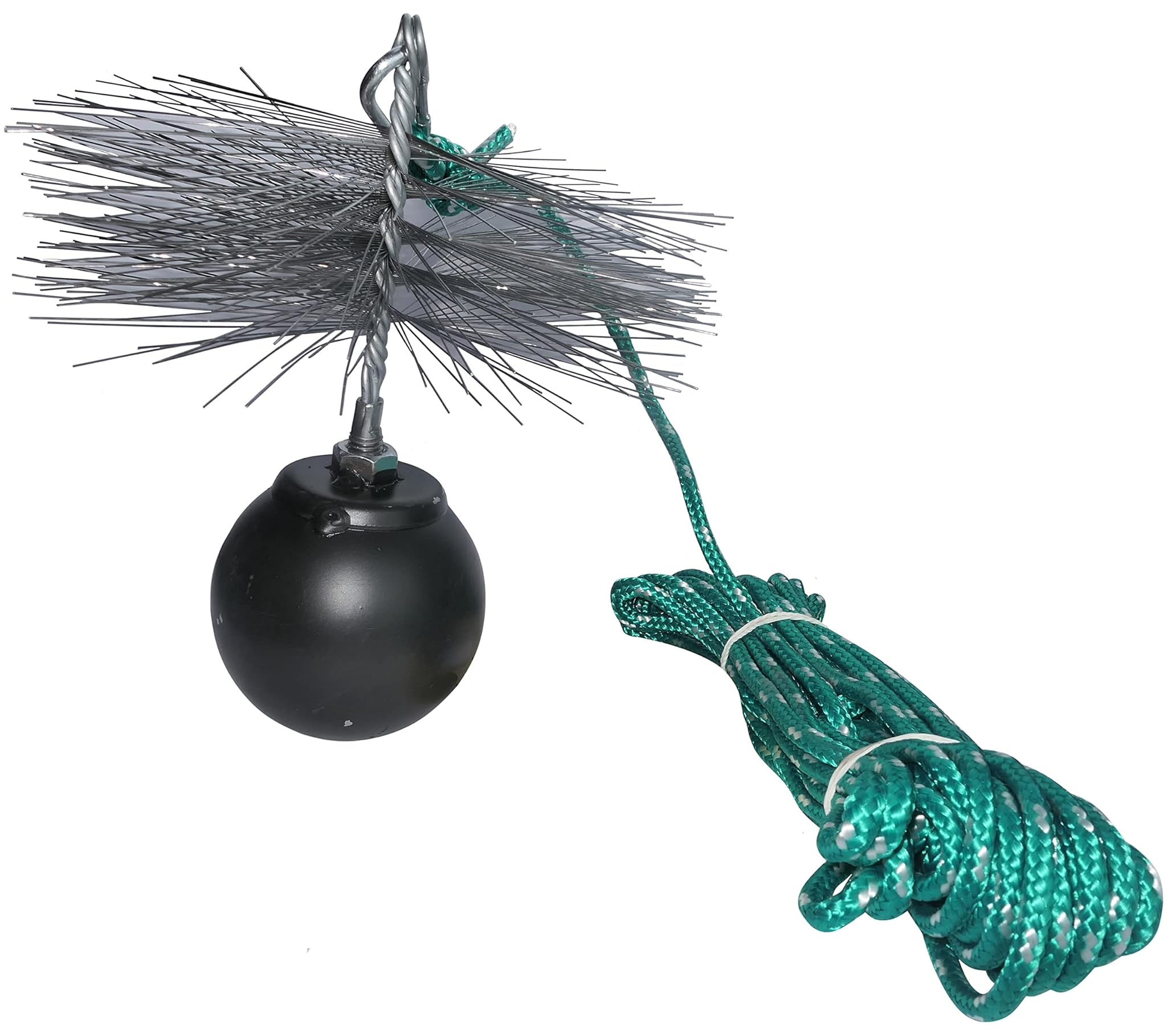 AERZETIX Set Spazzacamino con Spazzola Metallina Ø200mm