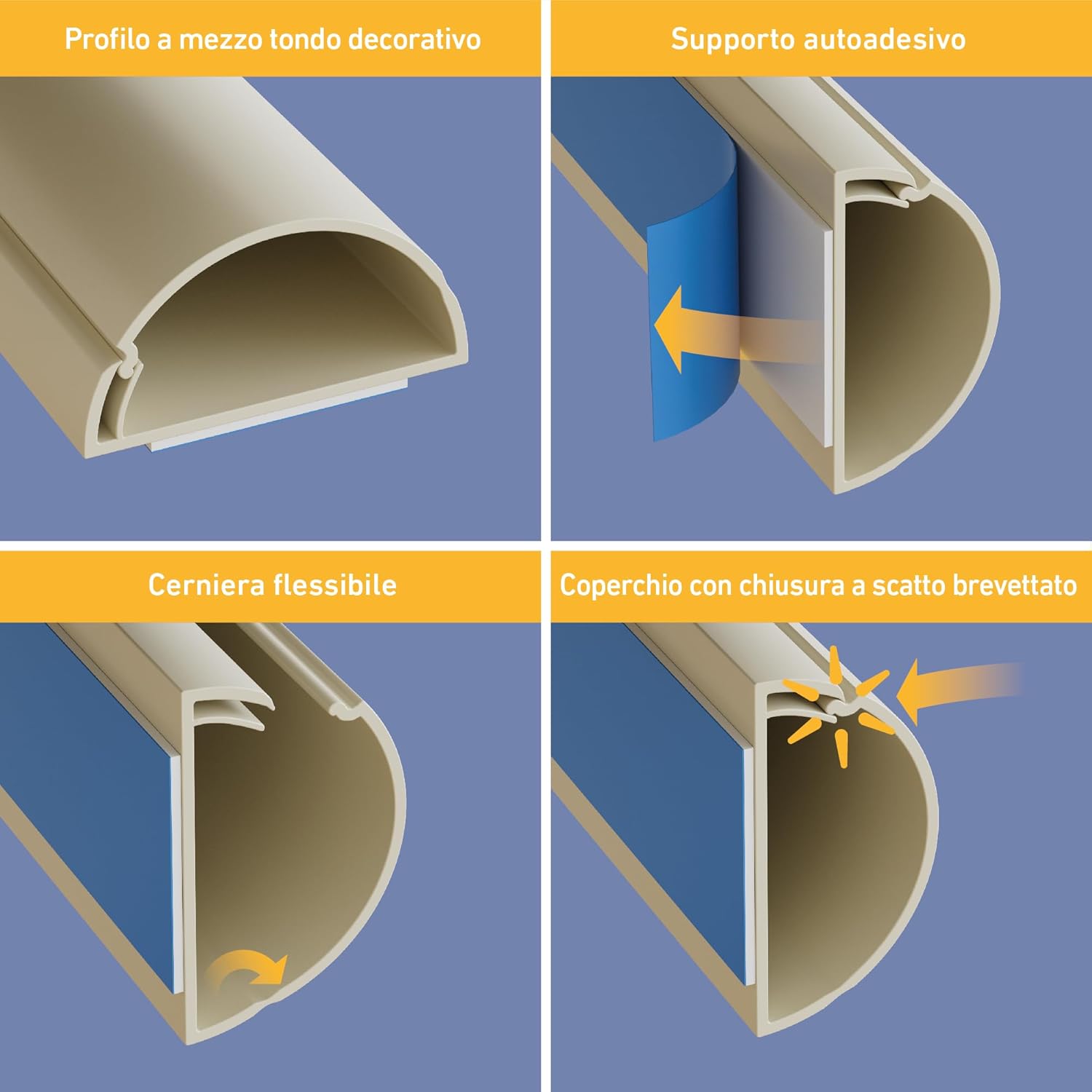 D-line Mini Passacavi 30x15mm, Magnolia (8x 1m) - immagine 2