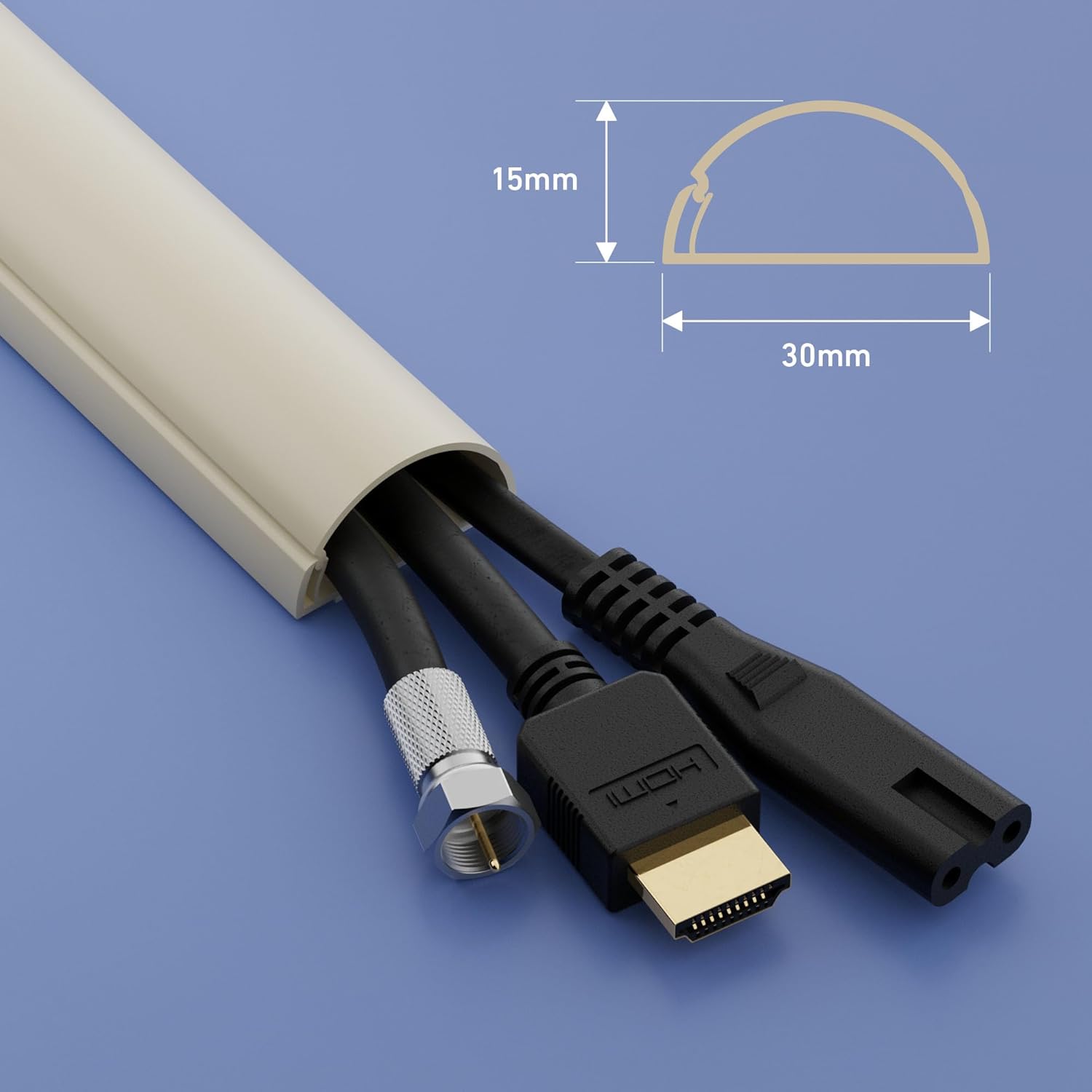 D-line Mini Passacavi 30x15mm, Magnolia (8x 1m) - immagine 3