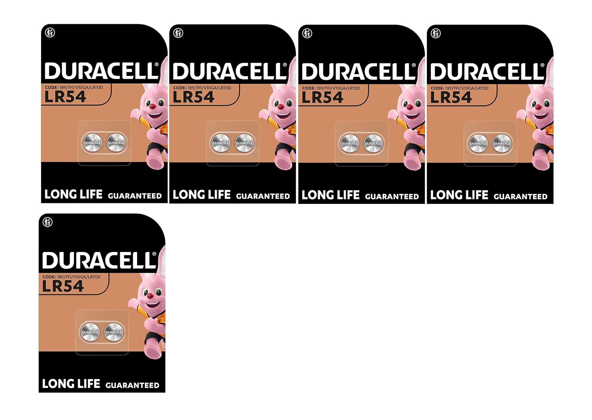 10X Duracell LR54 LR1130 V10GA 189 191 (5 Blister Da 2 batterie) 10 Pile