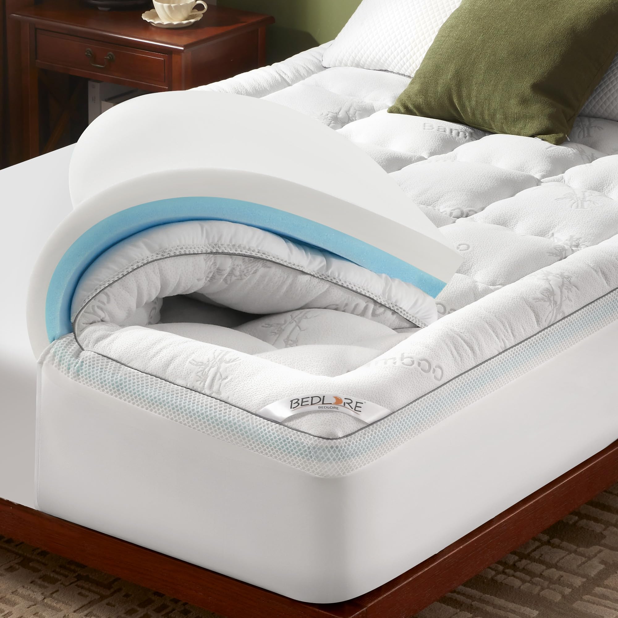 Bedlore Topper in Gel 90x200 cm H2 H3, Bianco