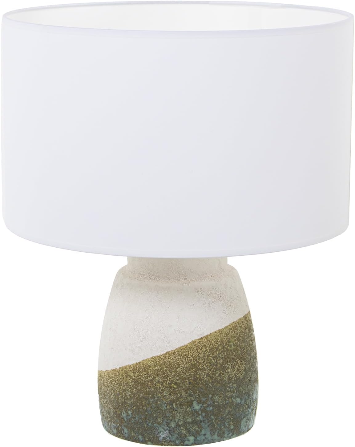 LÁMPARA SOBREMESA CERÁMICA BEIGE/VERDE TEXT. ARENA