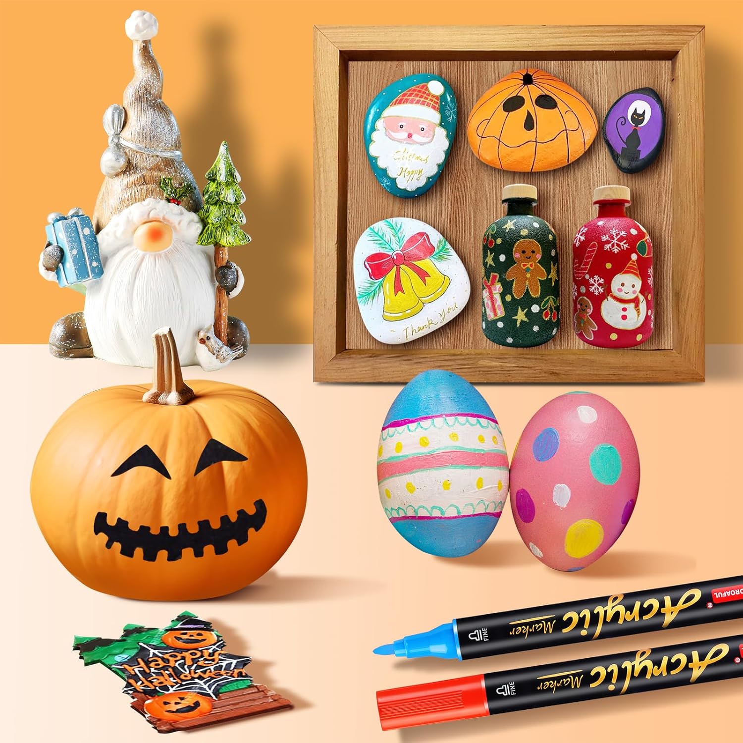 Pennarelli Acrilici Doppia Punta - 20 Colori - immagine 3