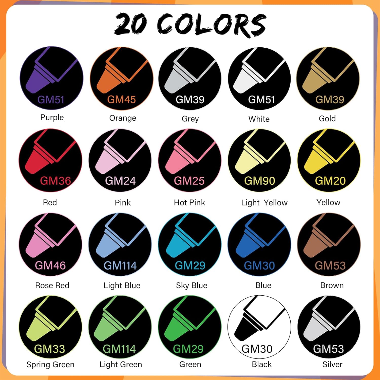 Pennarelli Acrilici Doppia Punta - 20 Colori - immagine 4