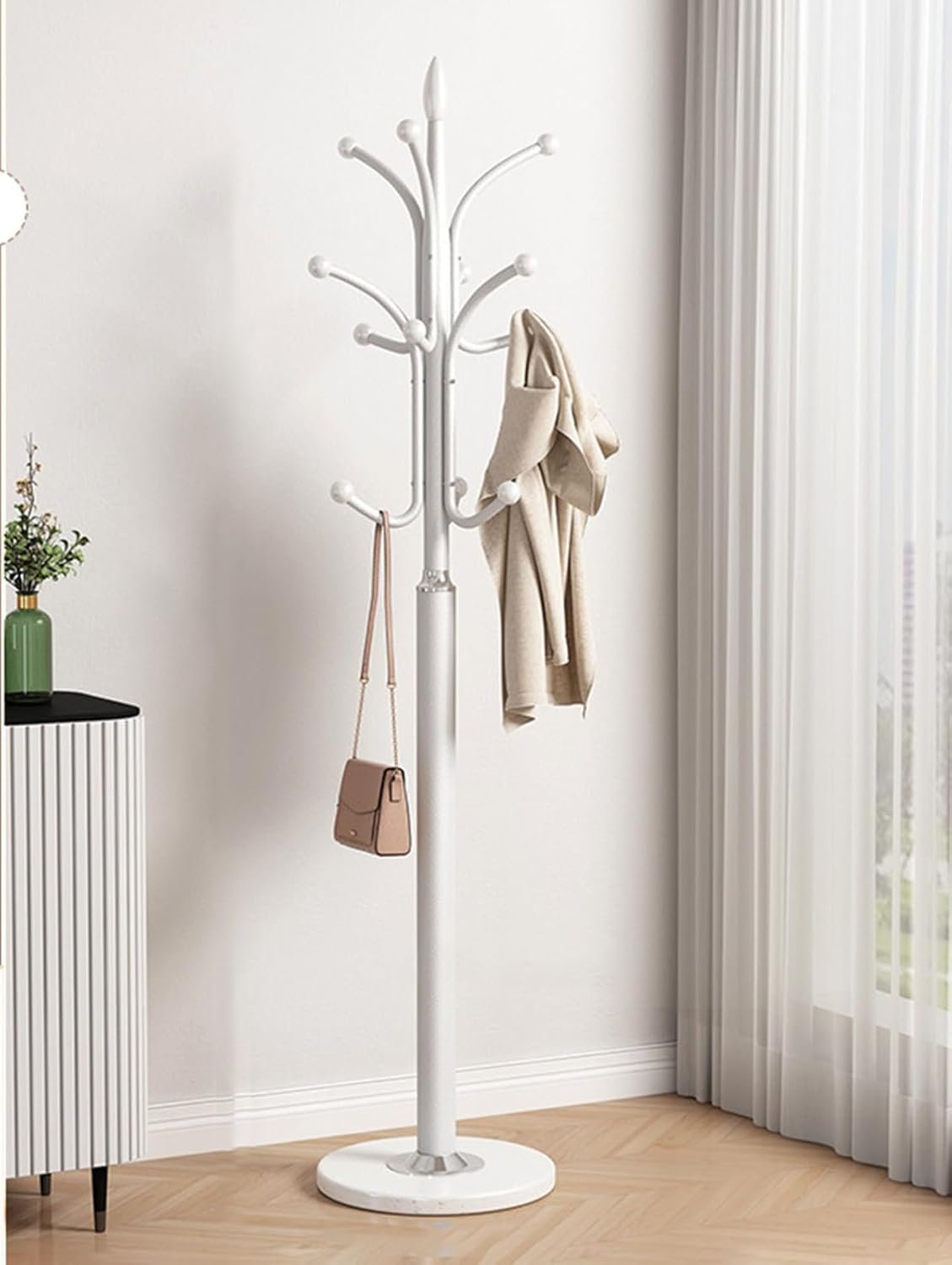 Attaccapanni da Terra in Metallo con Base in Marmo - immagine 1