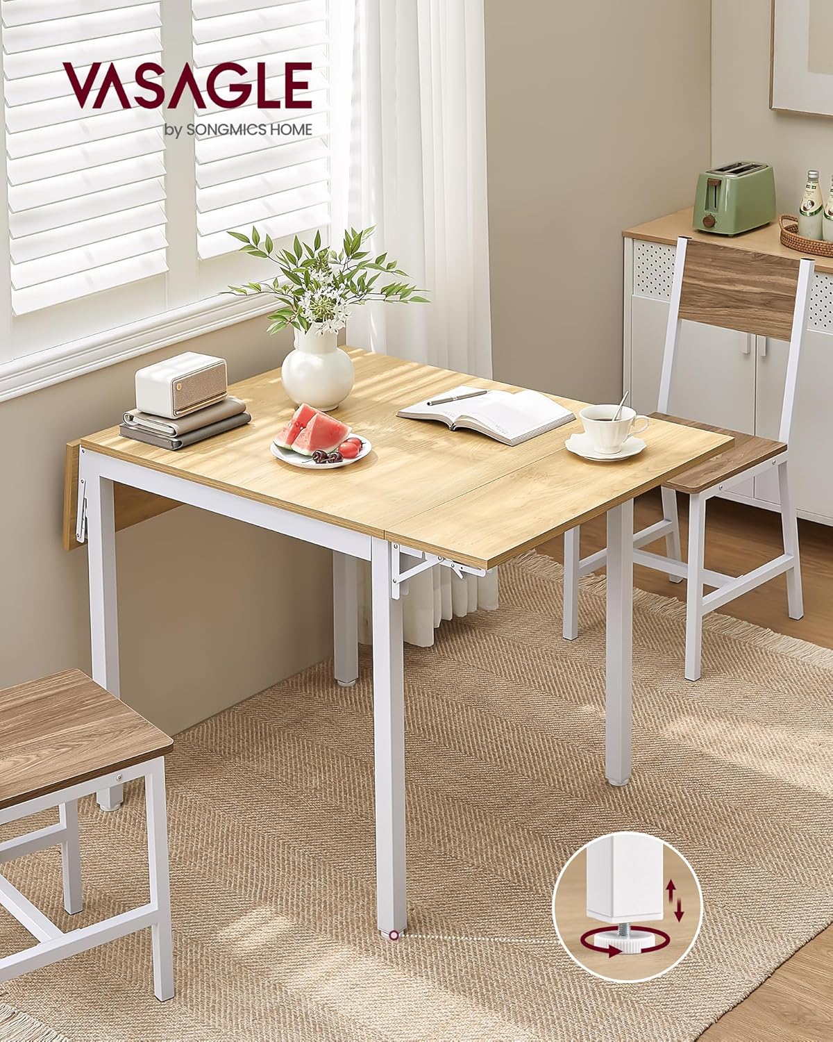 Vasagle Tavolo da Pranzo Estensibile Pieghevole - immagine 4