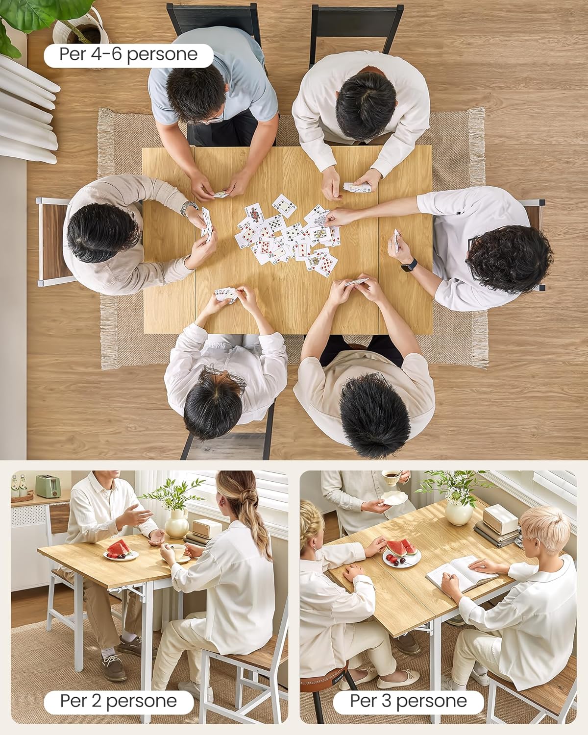 Vasagle Tavolo da Pranzo Estensibile Pieghevole - immagine 5