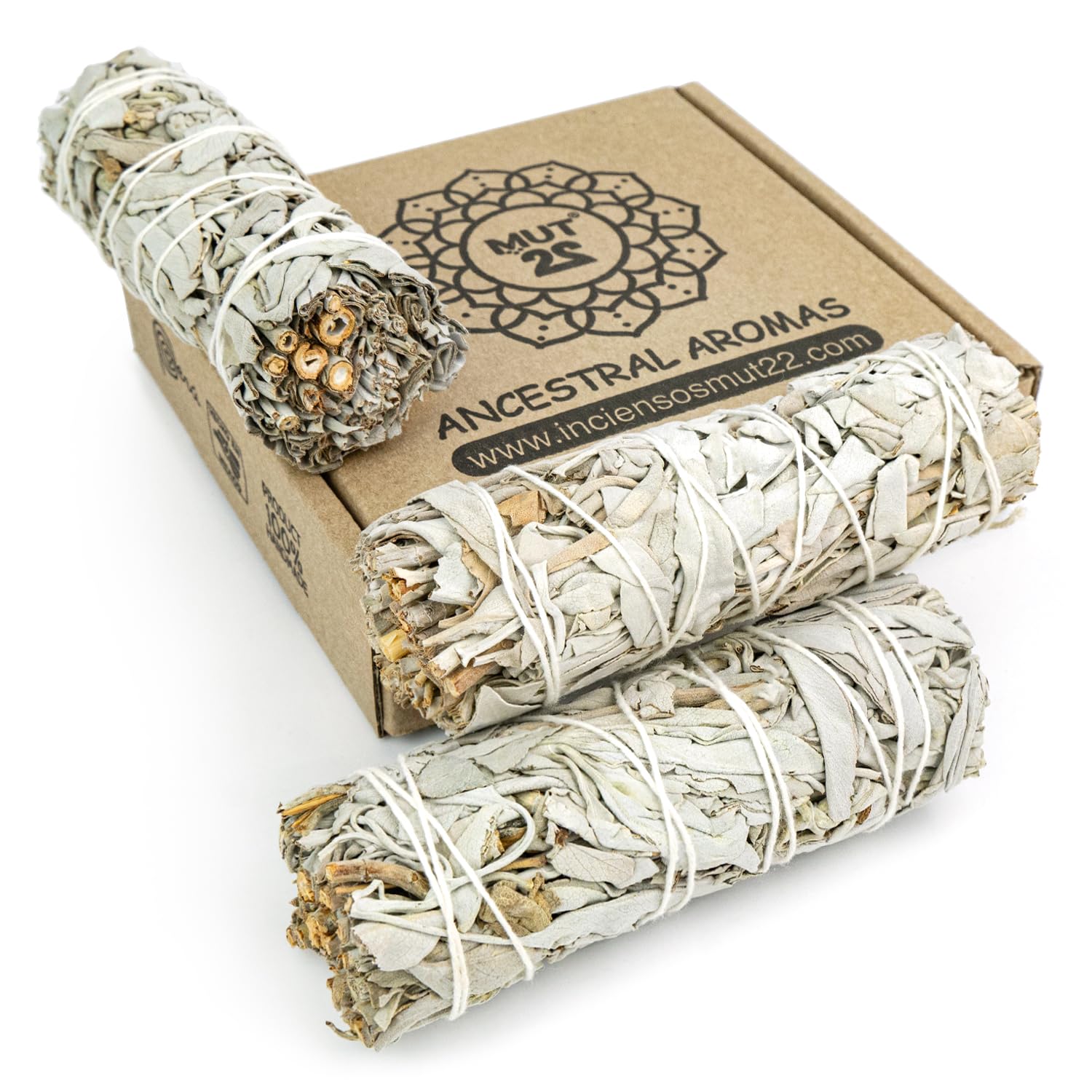 3 Salvia Bianca Sacra da Bruciare 100% Naturale