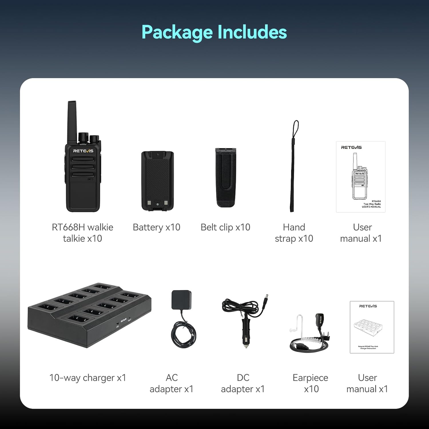 Retevis RT668H Walkie Talkie Display Active View (10Pz) - immagine 7