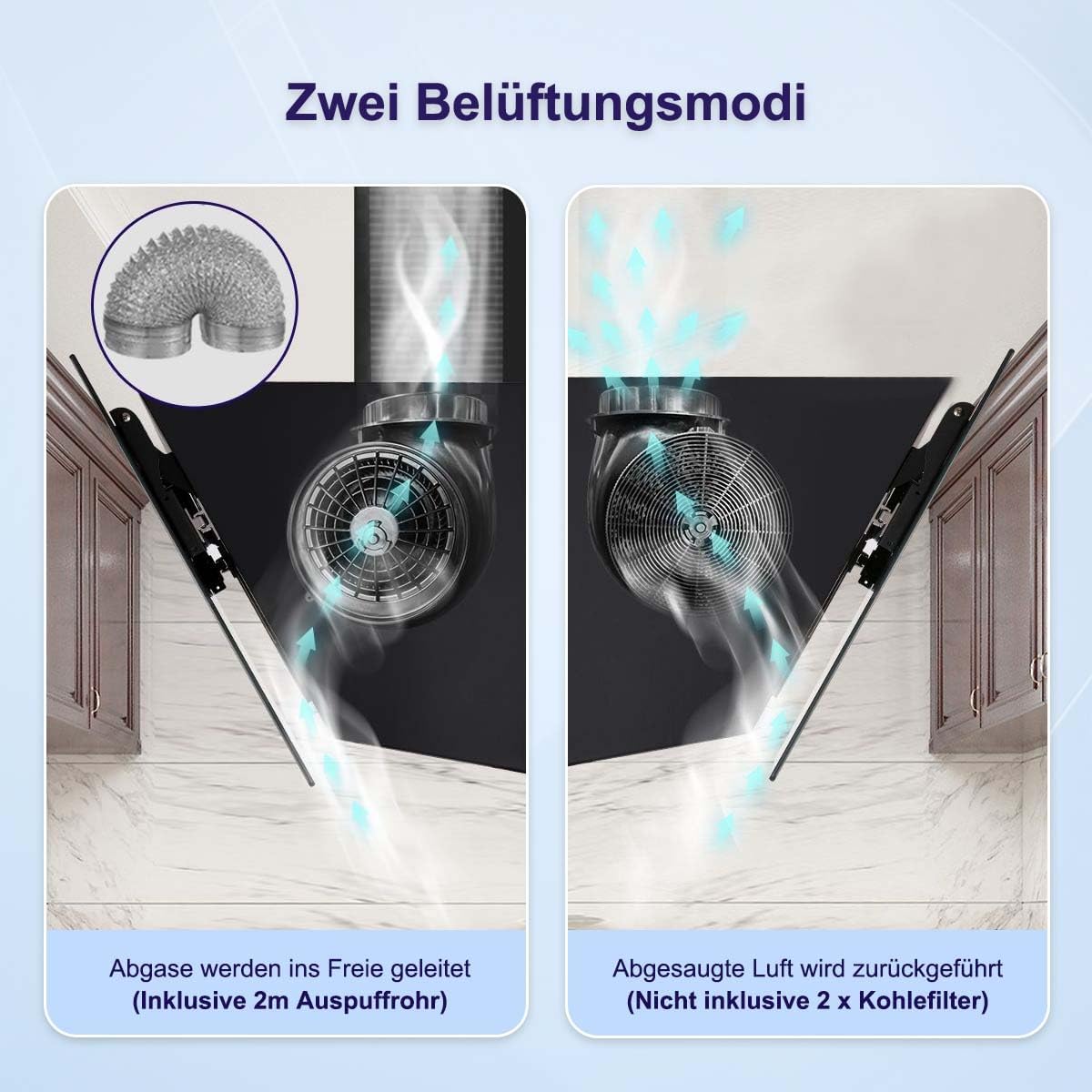 Sndoas Cappa Aspirante Inclinata 350 m³/h, Nera - immagine 6