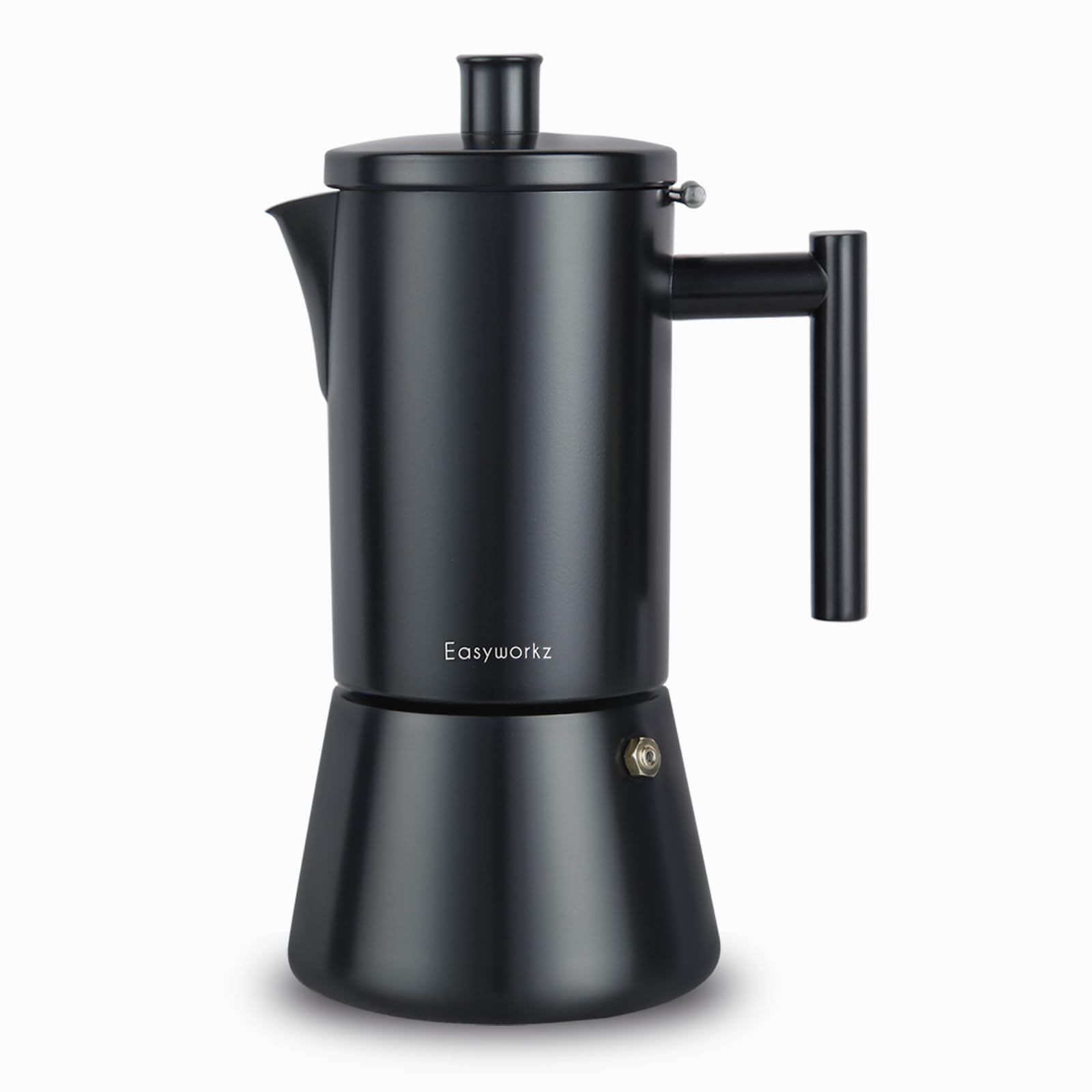 Easyworkz Diego Caffettiera Espresso Acciaio Inox, Nera