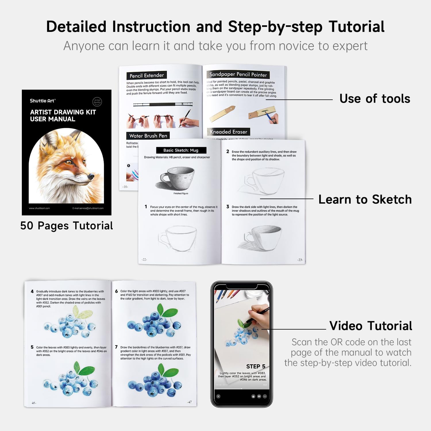 Shuttle Art Kit Matite da Disegno Professionale 103 Pezzi - immagine 7