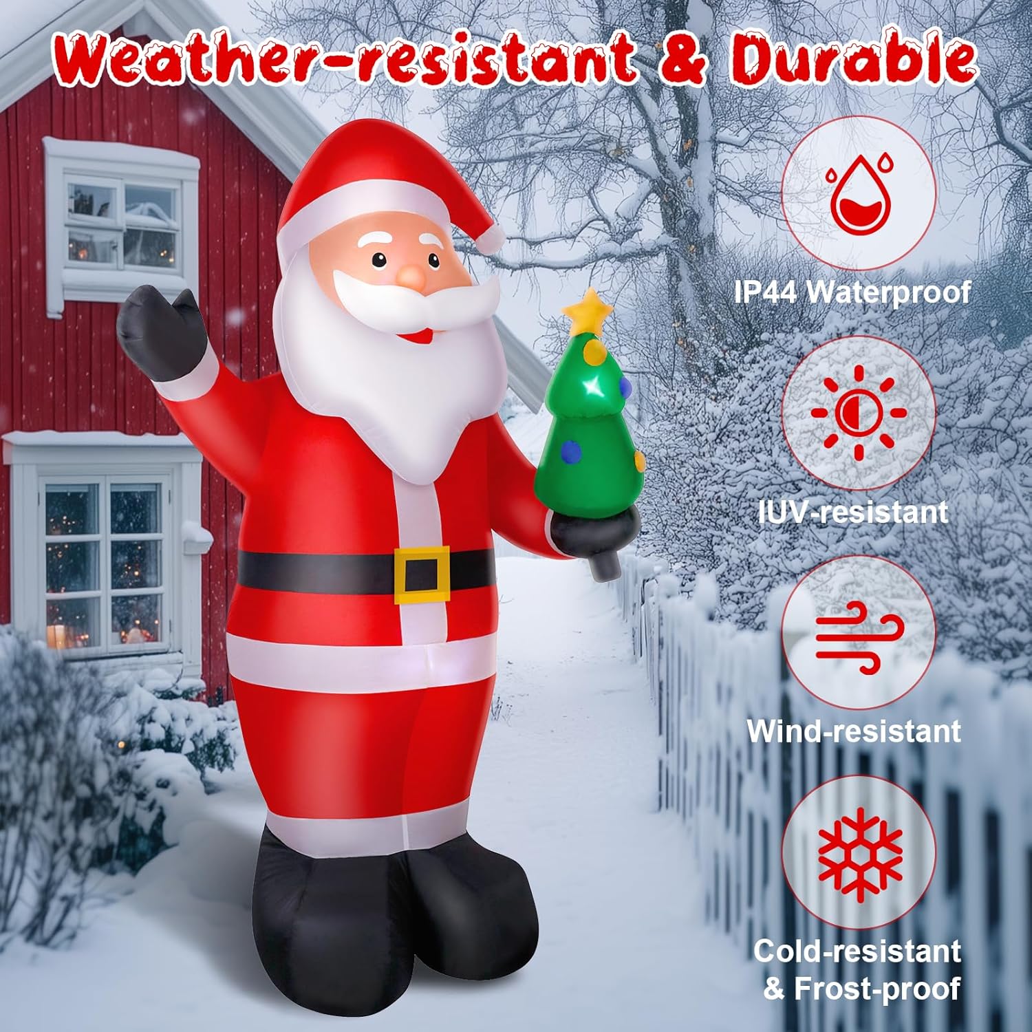 Wothfav Babbo Natale Gonfiabile 244cm con Luci LED - immagine 3