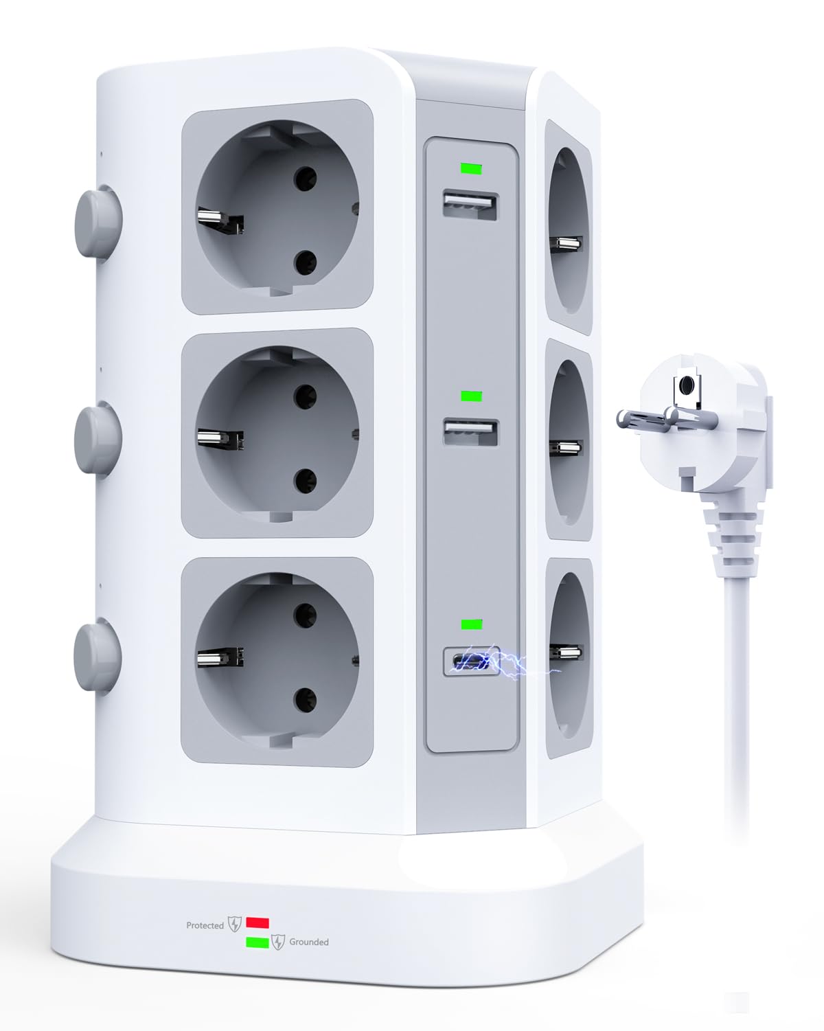 Koosla Ciabatta Multipresa Verticale 12 Prese + 6 USB