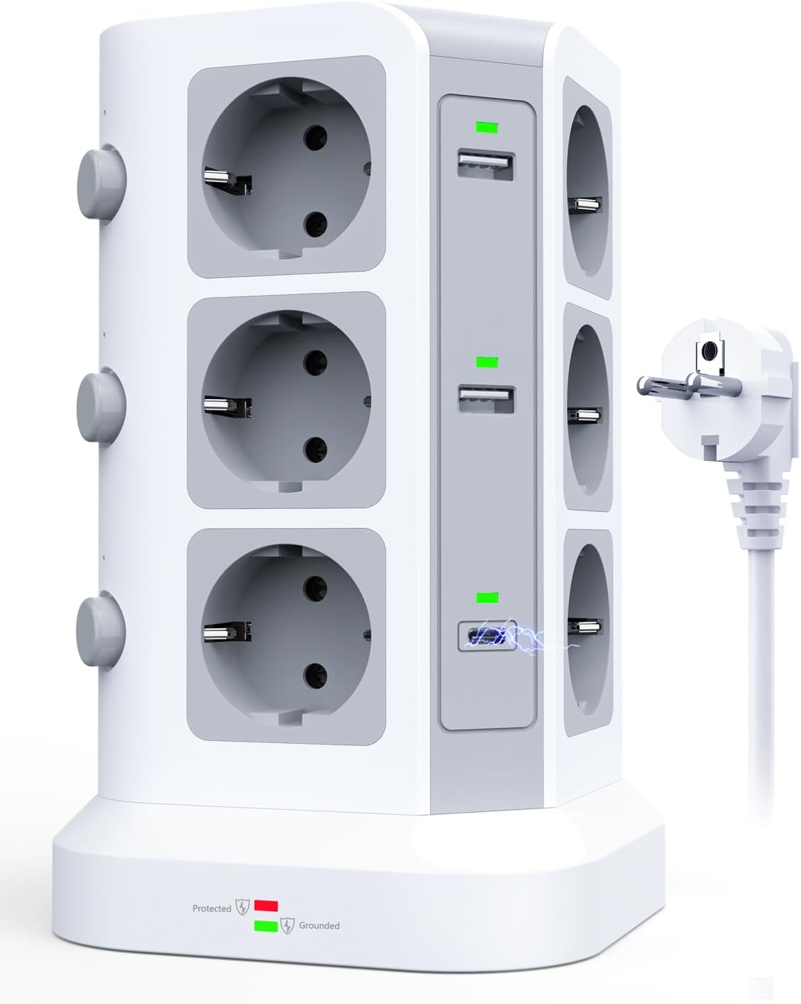 Koosla Ciabatta Multipresa Verticale 12 Prese + 6 USB - immagine 1