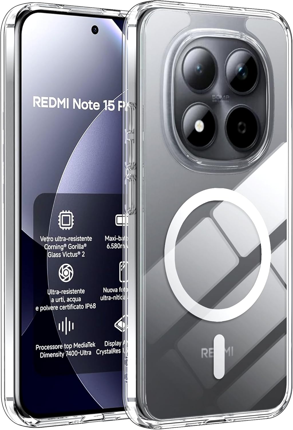 Cover Trasparente per Xiaomi Redmi Note 15 Pro 5G - immagine 1