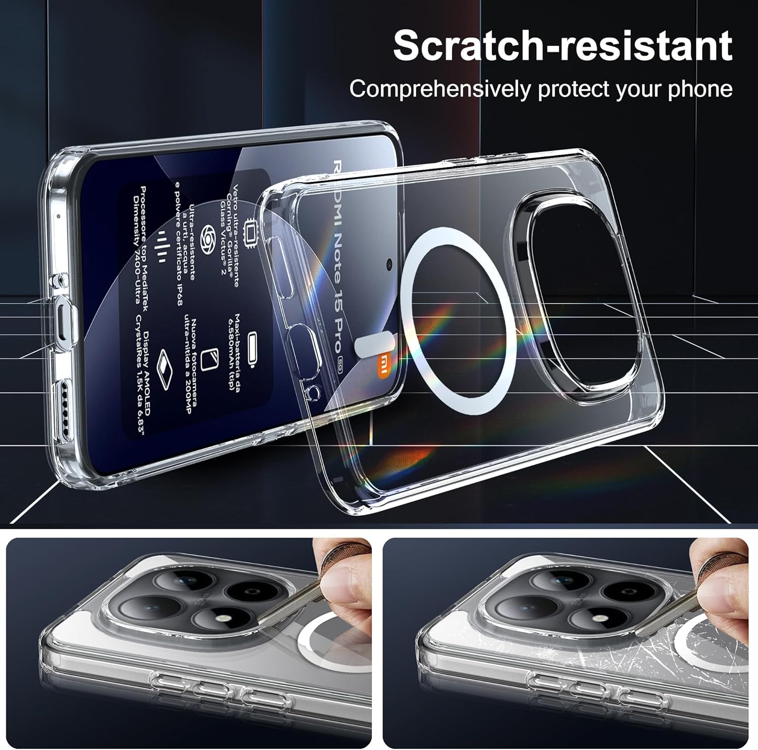 Cover Trasparente per Xiaomi Redmi Note 15 Pro 5G - immagine 3