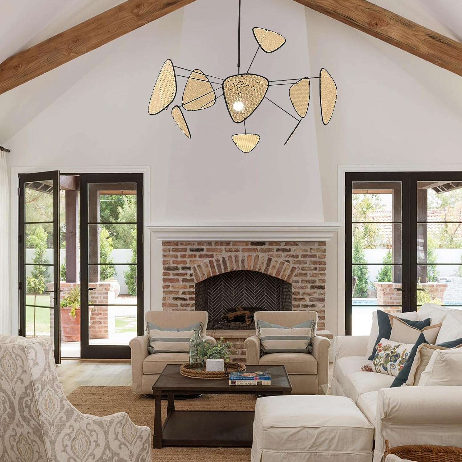 Lampadario Boho Vintage E27 80cm, Tessuto a Mano - immagine 5