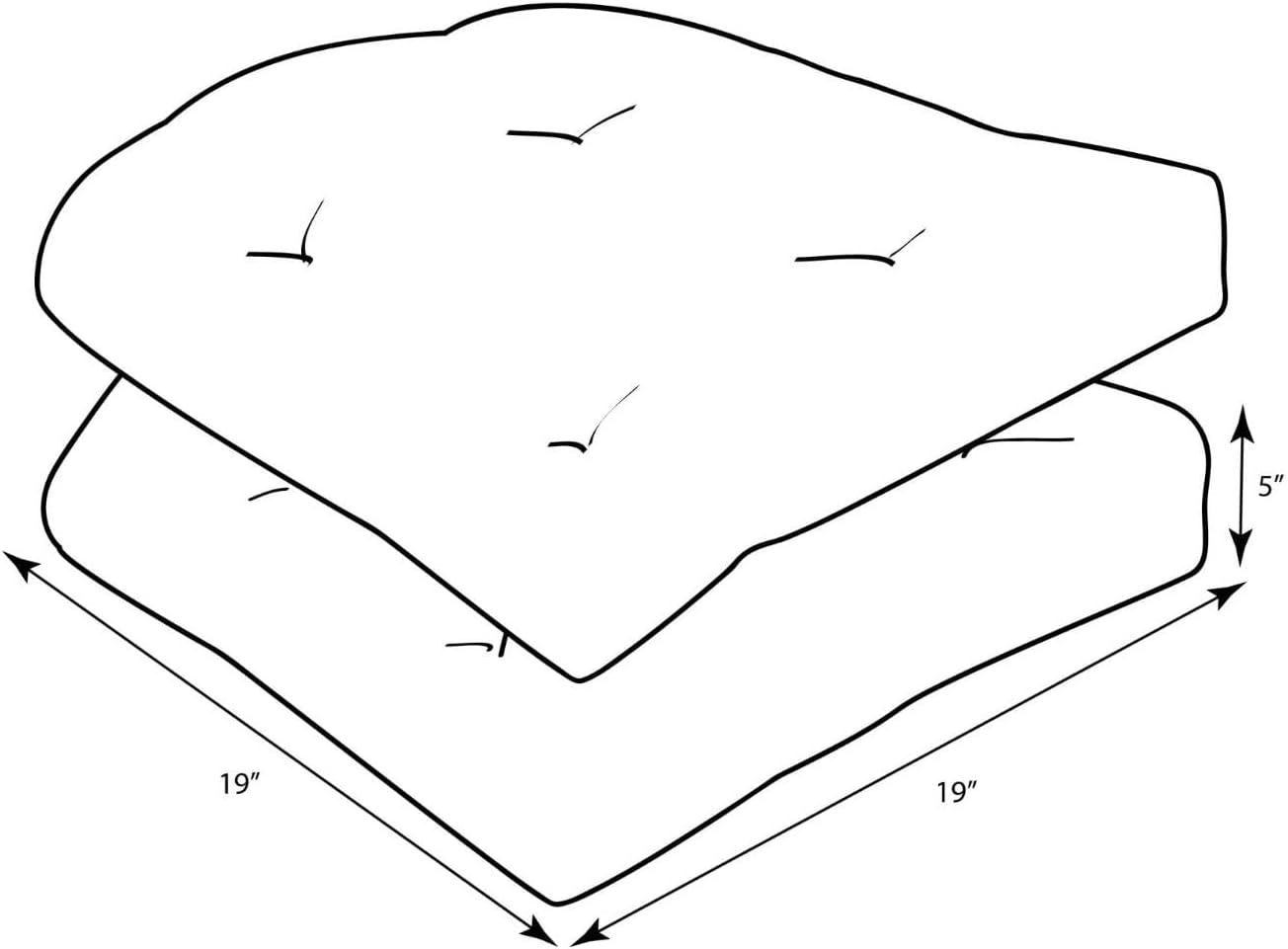 Pillow Perfect Cuscini Sedia Trapuntati Grafite (2 pezzi) - immagine 2