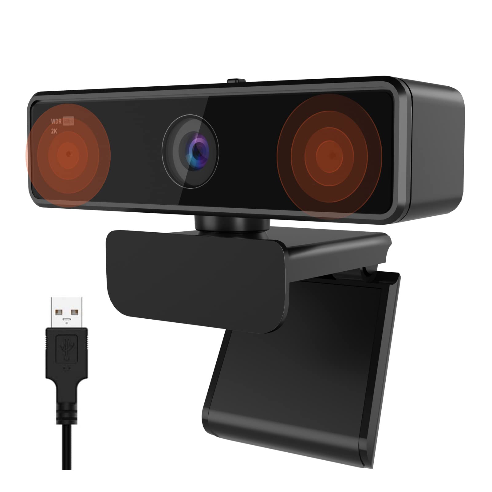 Nuroum V11 Webcam PC con Microfono 2K Full HD 1080P/60fps