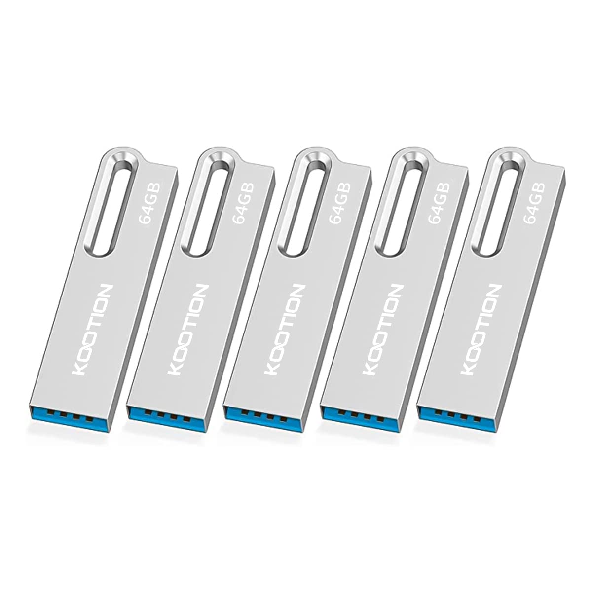 Kootion 64GB Chiavette USB 3.0 - Set 5 Pezzi, Argento