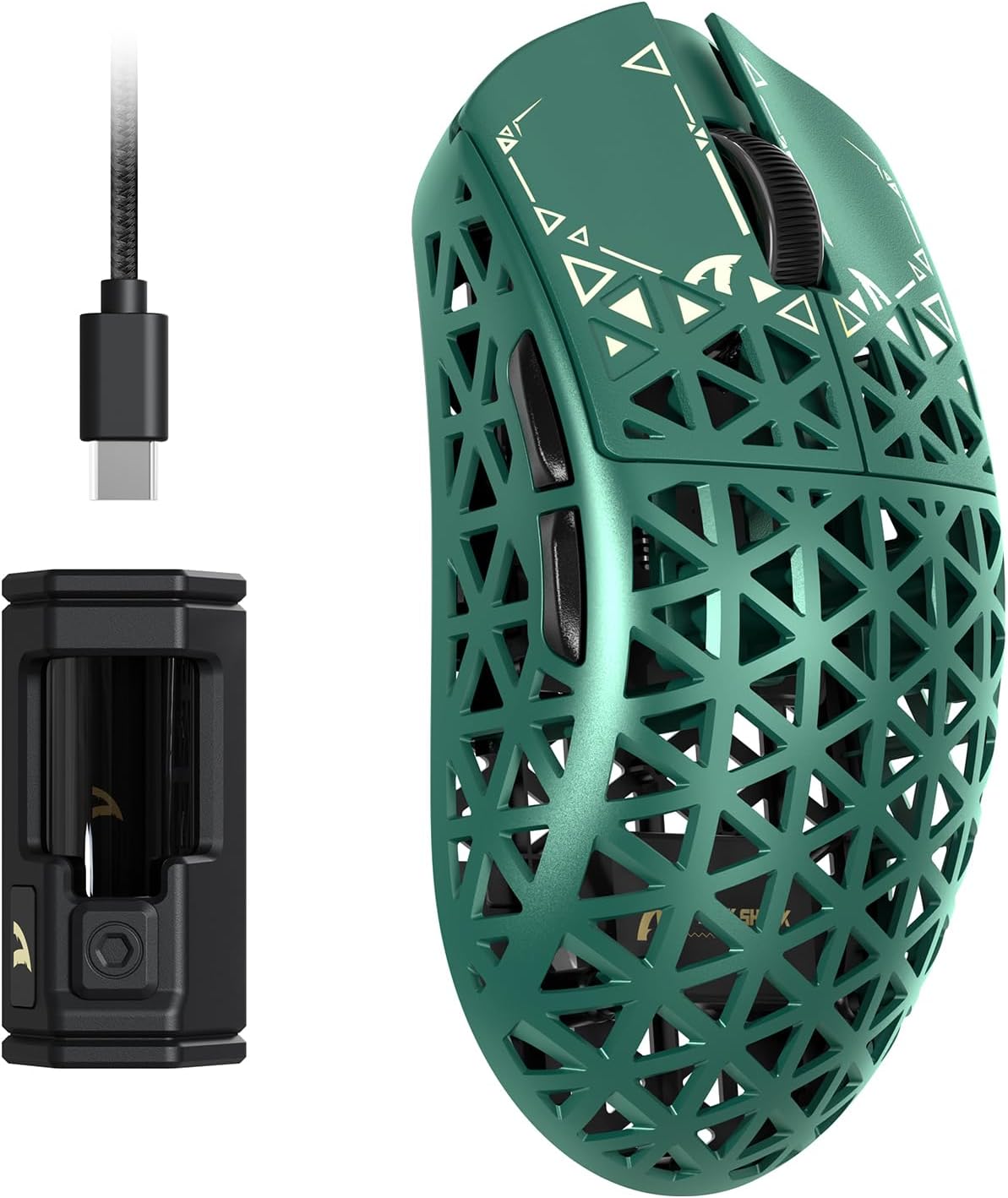 ATTACK SHARK R5 Mouse Gaming Wireless HyperSpeed 39g, Verde - immagine 1