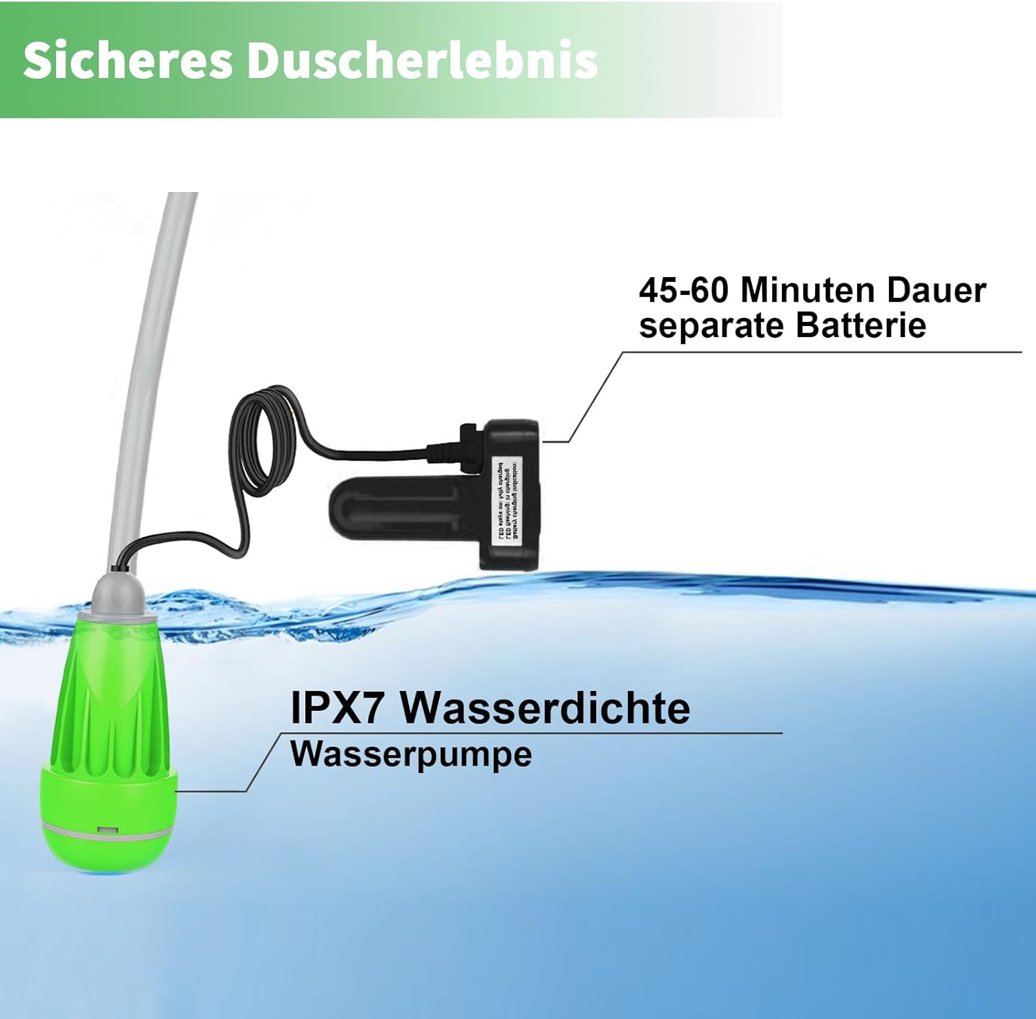 LIBERRWAY Doccia da Campeggio Portatile, Verde - immagine 5