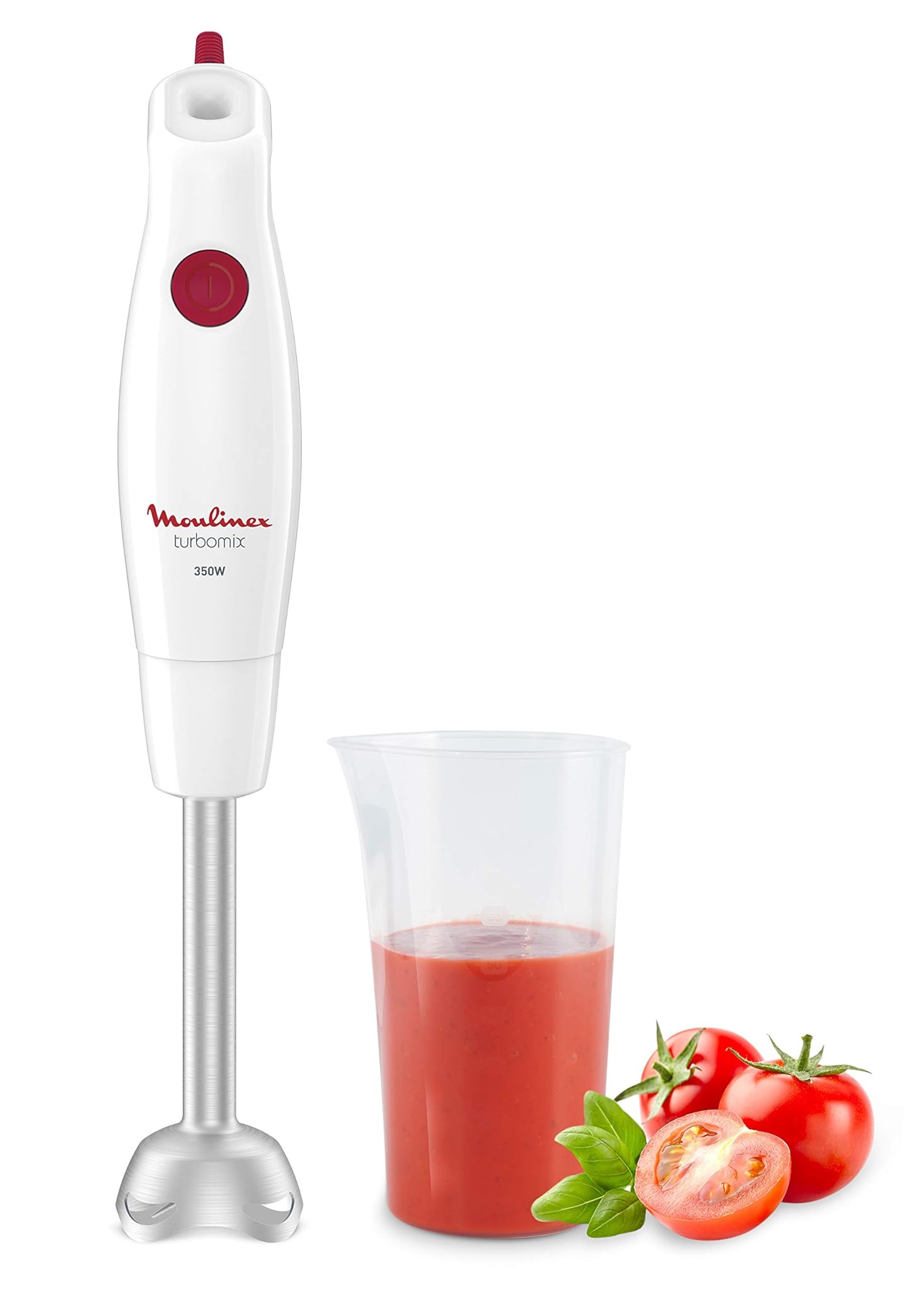 Moulinex DD1211 - Frullatore a immersione Turbomix+, 350, in plastica, 800 ml, colore: Bianco
