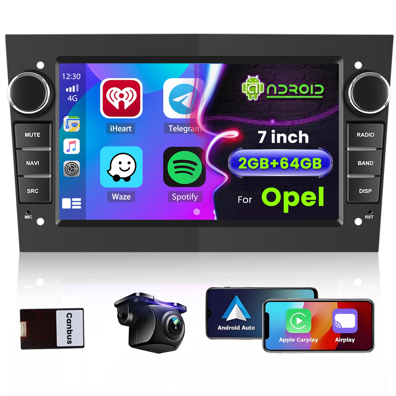 Hikity Autoradio Android 13 7" per Opel Corsa Astra Zafira, Nero
