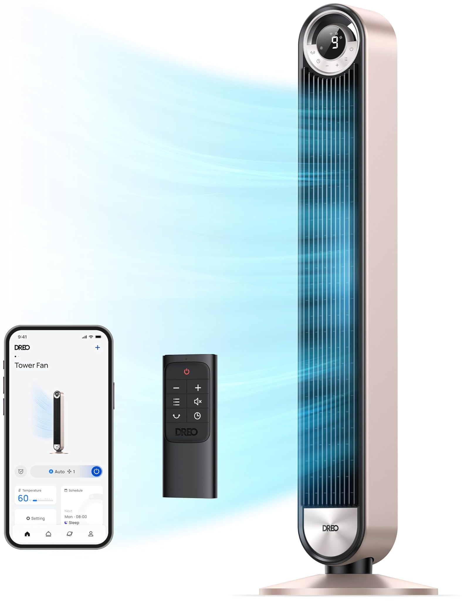 Dreo Smart Leiser Turmventilator 106cm WiFi Alexa