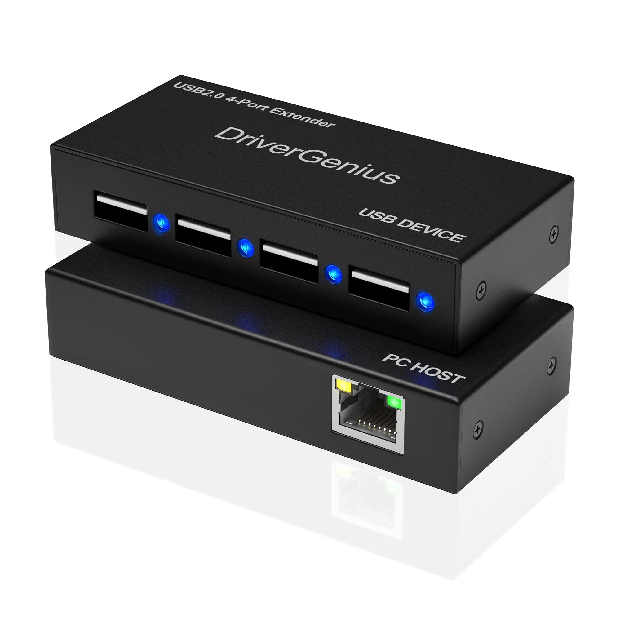 Drivergenius USB2.0-Extender su Cat5e/Cat6 a 4 Porte