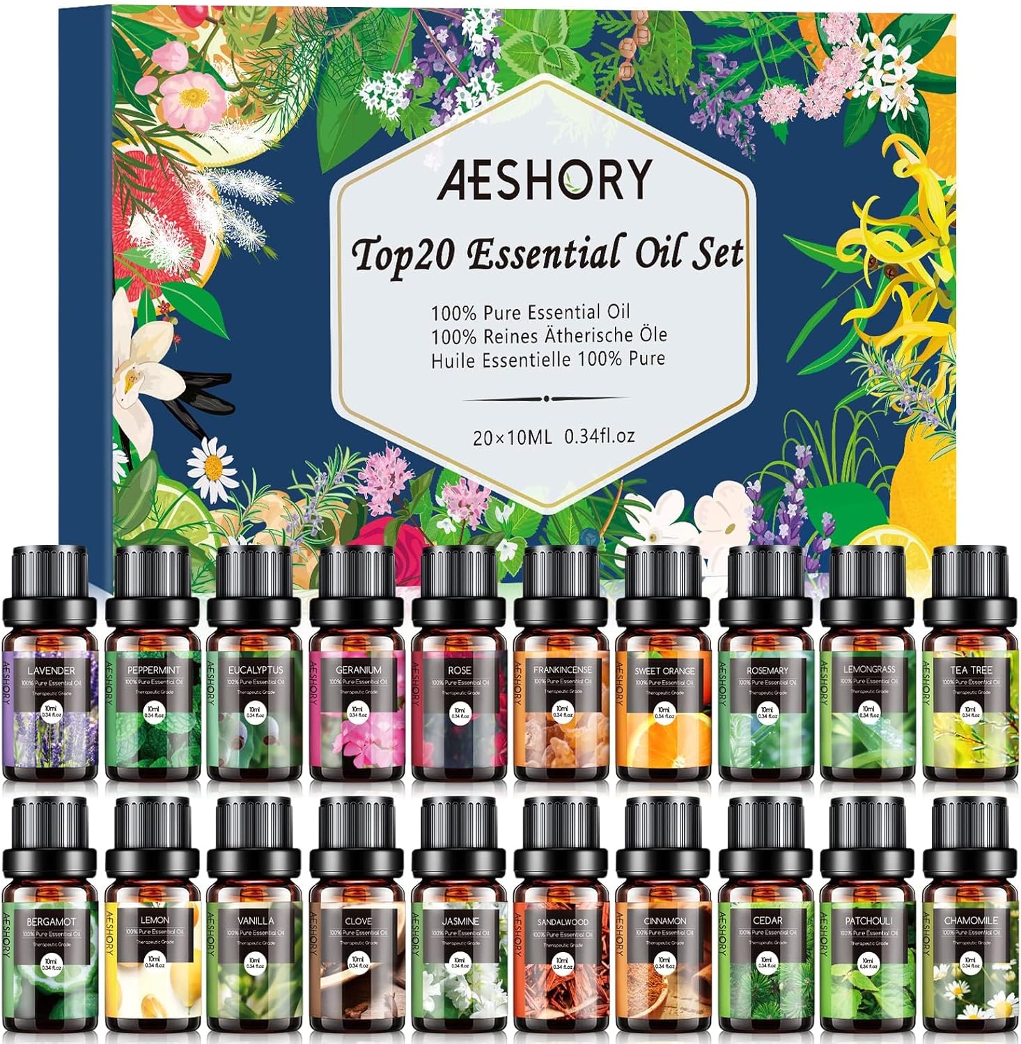 Aeshory Set di Oli Essenziali 20 x 10ml - immagine 1