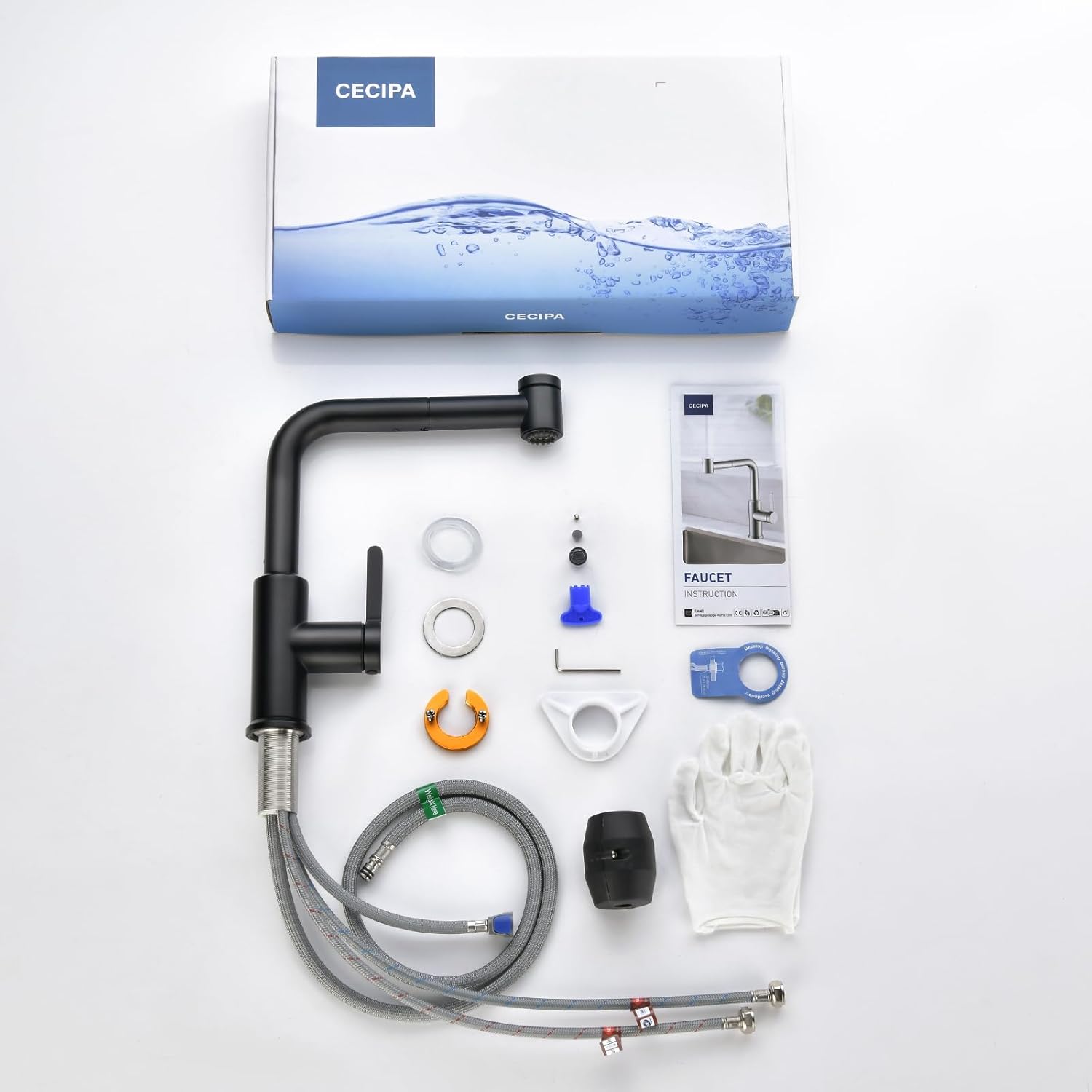 Cecipa Rubinetto Lavello Cucina Nero con Doccetta - immagine 8